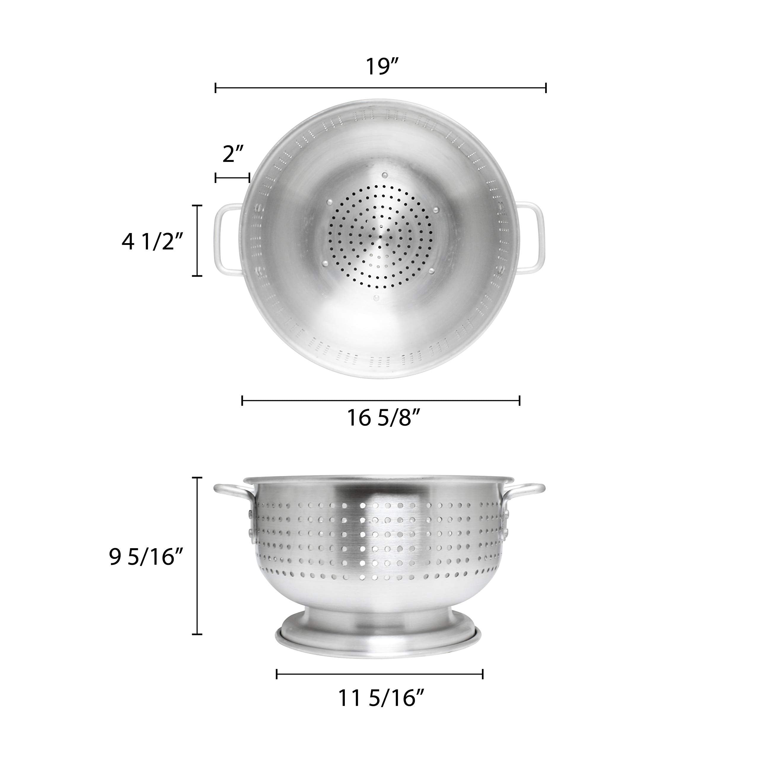 Thunder Group Aluminum Colander With Handle, 16-Quart
