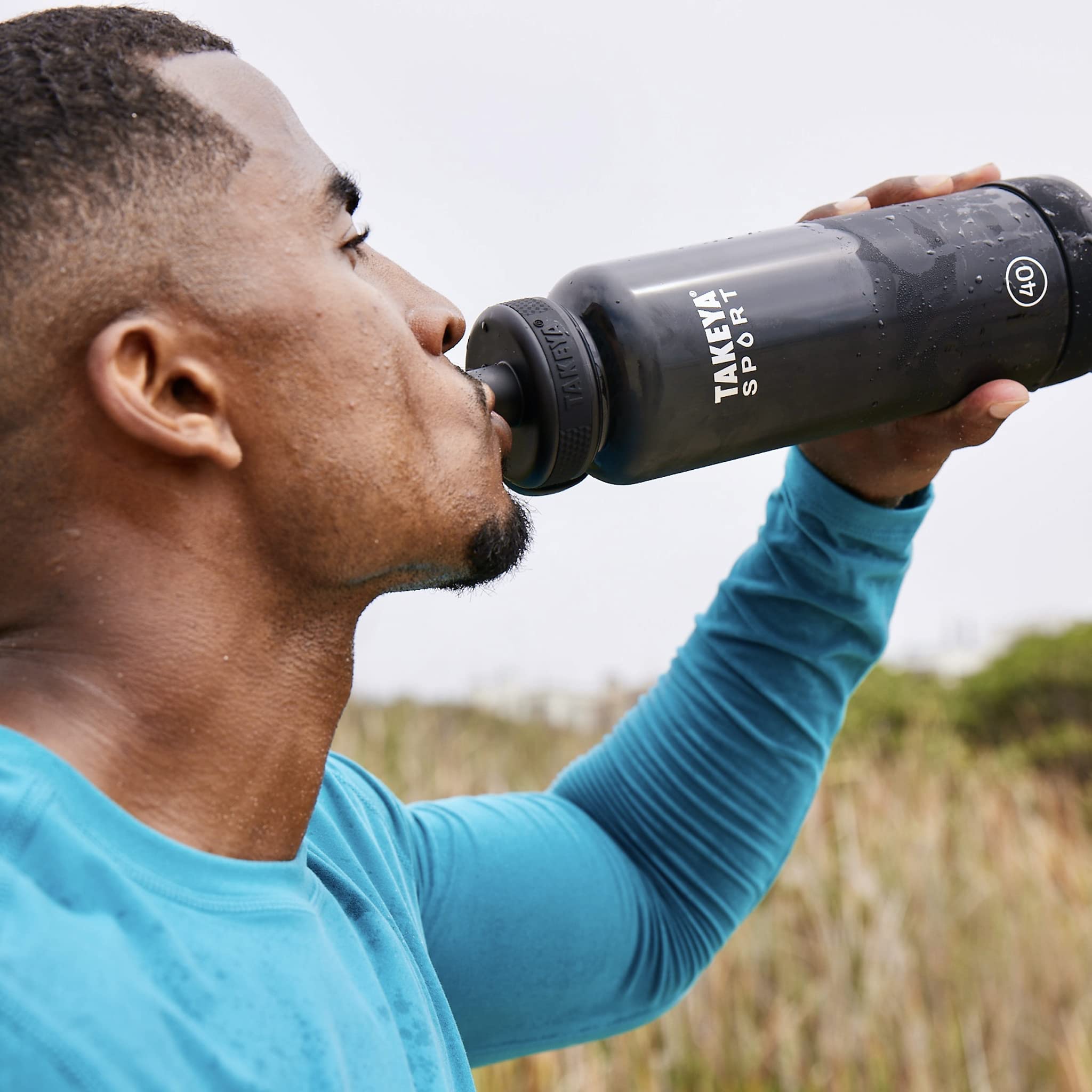Takeya Sport 40 Oz Tritan Plastic Water Bottle With Spout Lid, Premium Quality, Bpa Free, Extreme Air