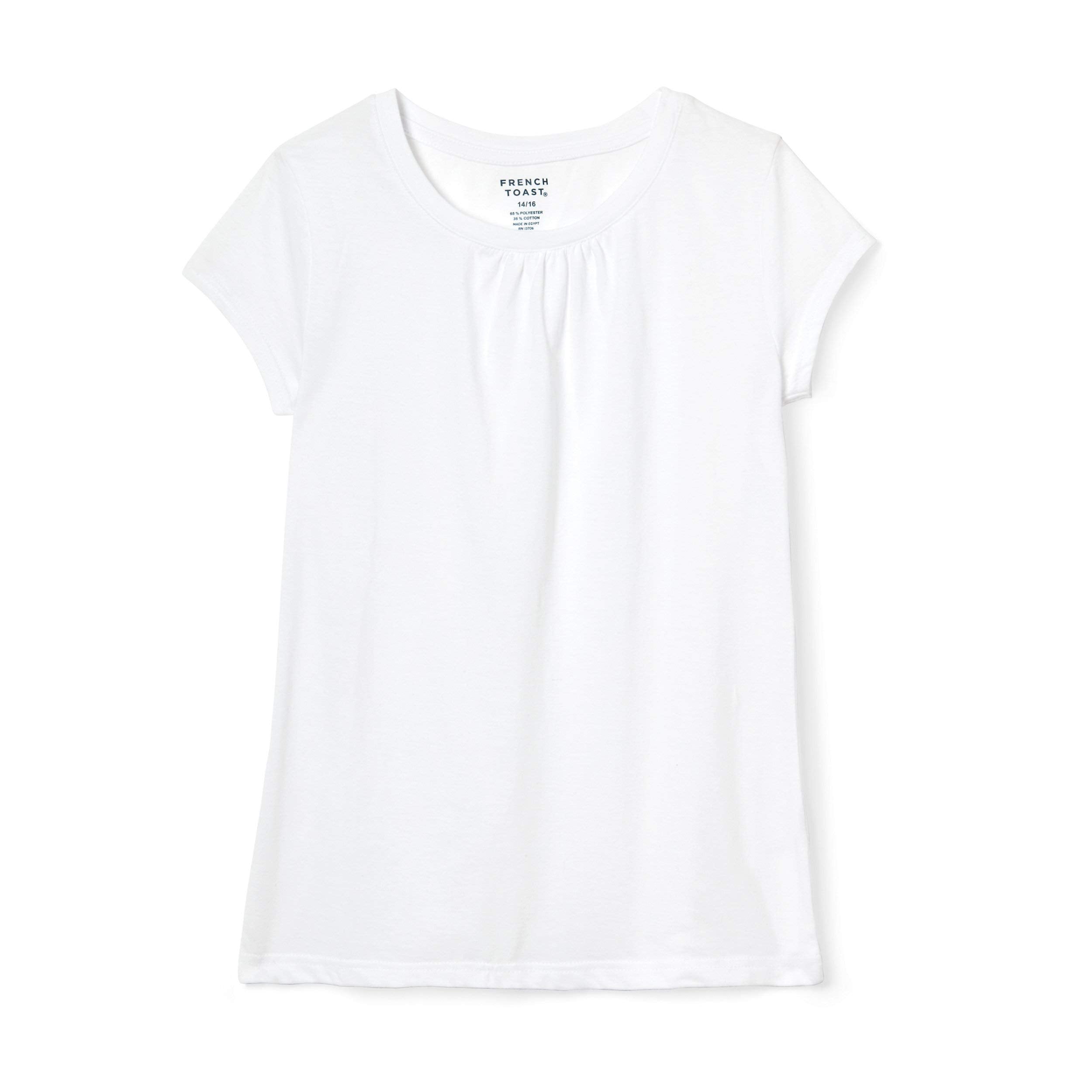 French Toast Toddler Girls Short Sleeve Crew Neck Tee, White, 2T