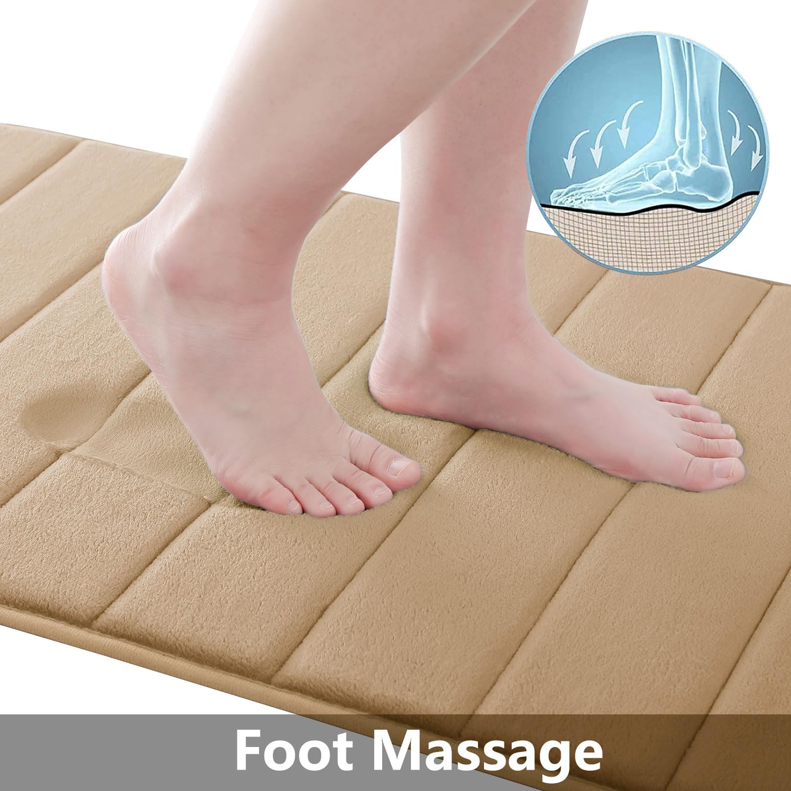 Buganda Memory Foam Bath Mat, 70 x 34, Ultra Soft and Non-Slip Bathroom Rugs, Water Absorbent and Machine Washable Bath Rug Runn