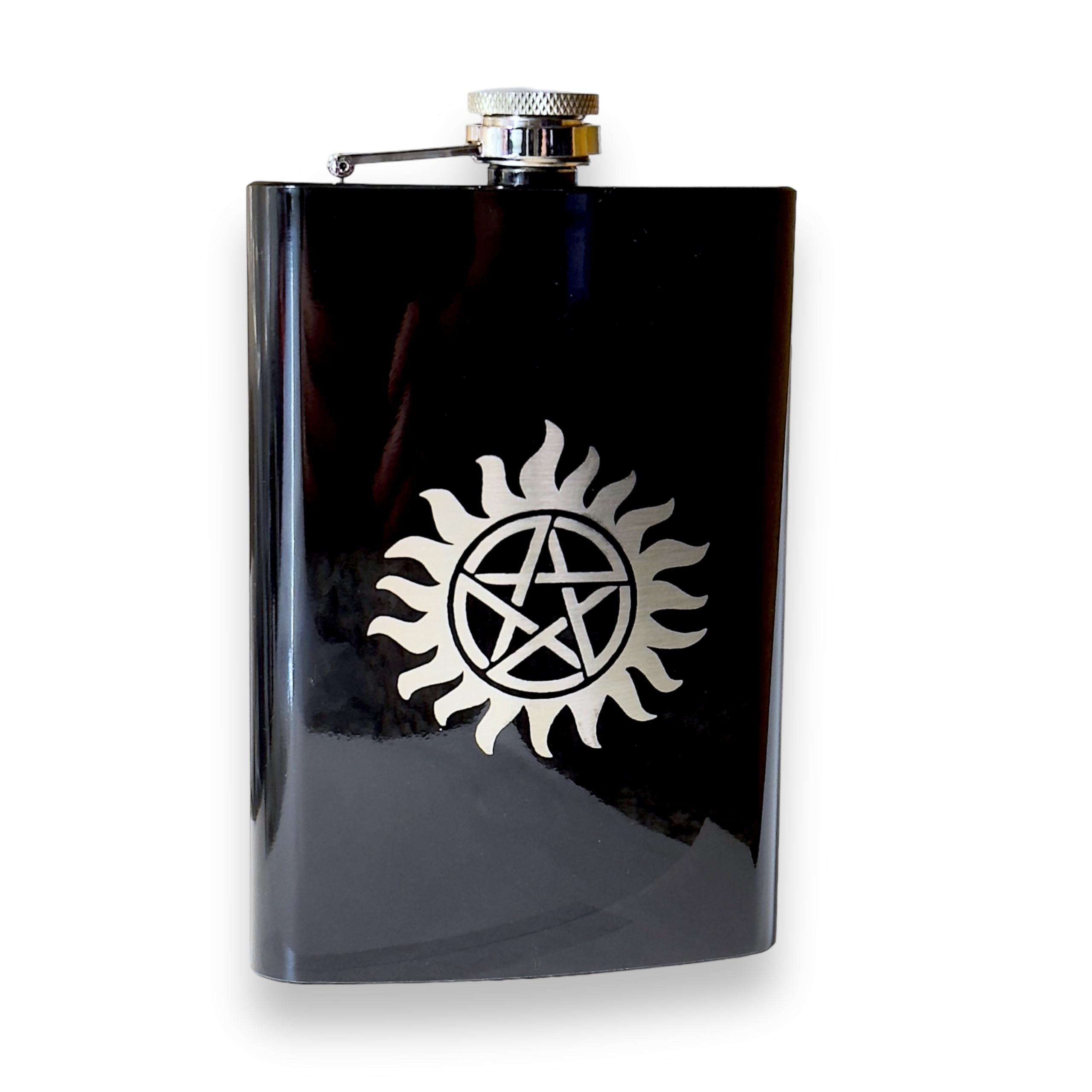 8Oz Black Anti Possession Flask