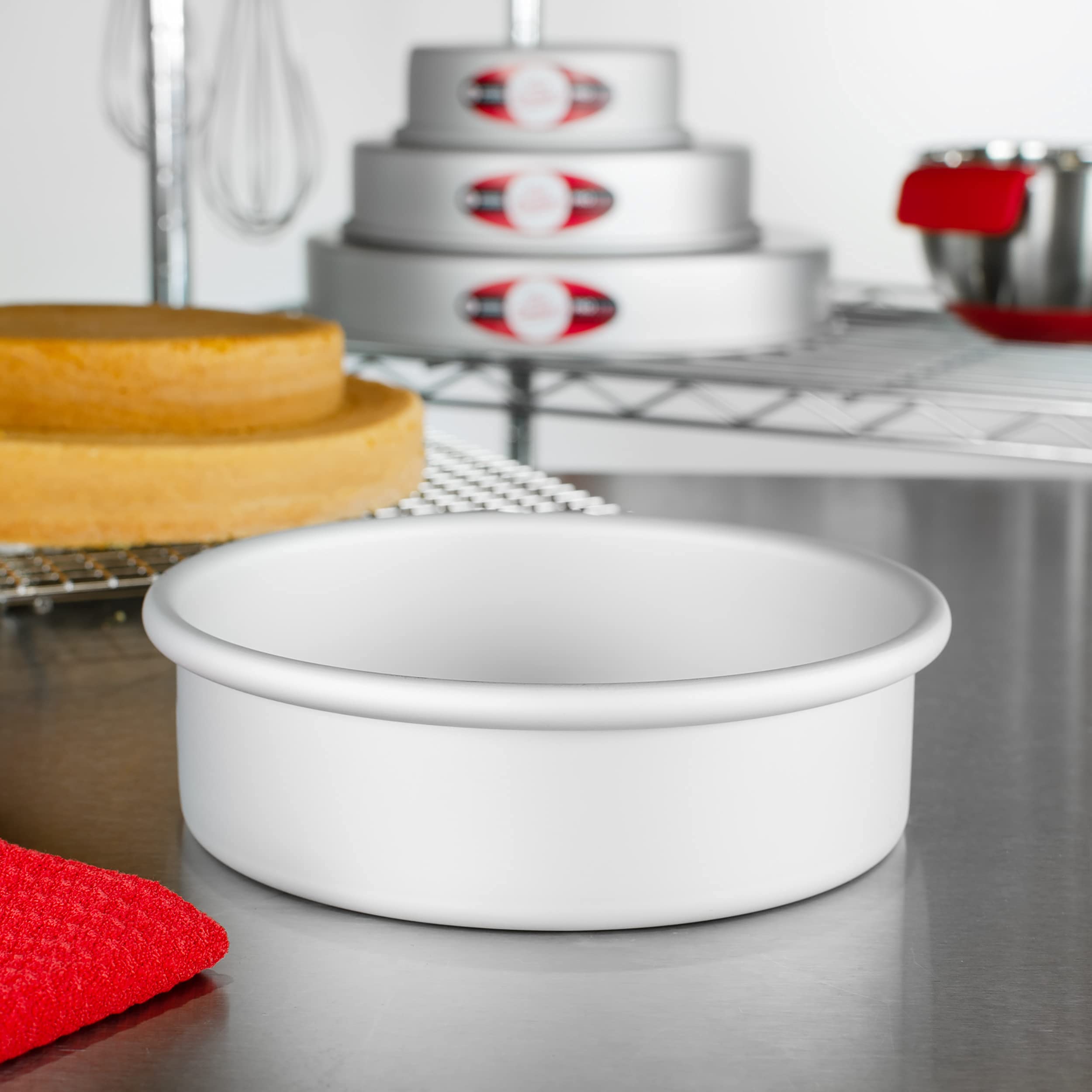 Fat Daddio'S Anodized Aluminum 4-Tiered Even Round Cake Pan Set, 2 Inch Depth