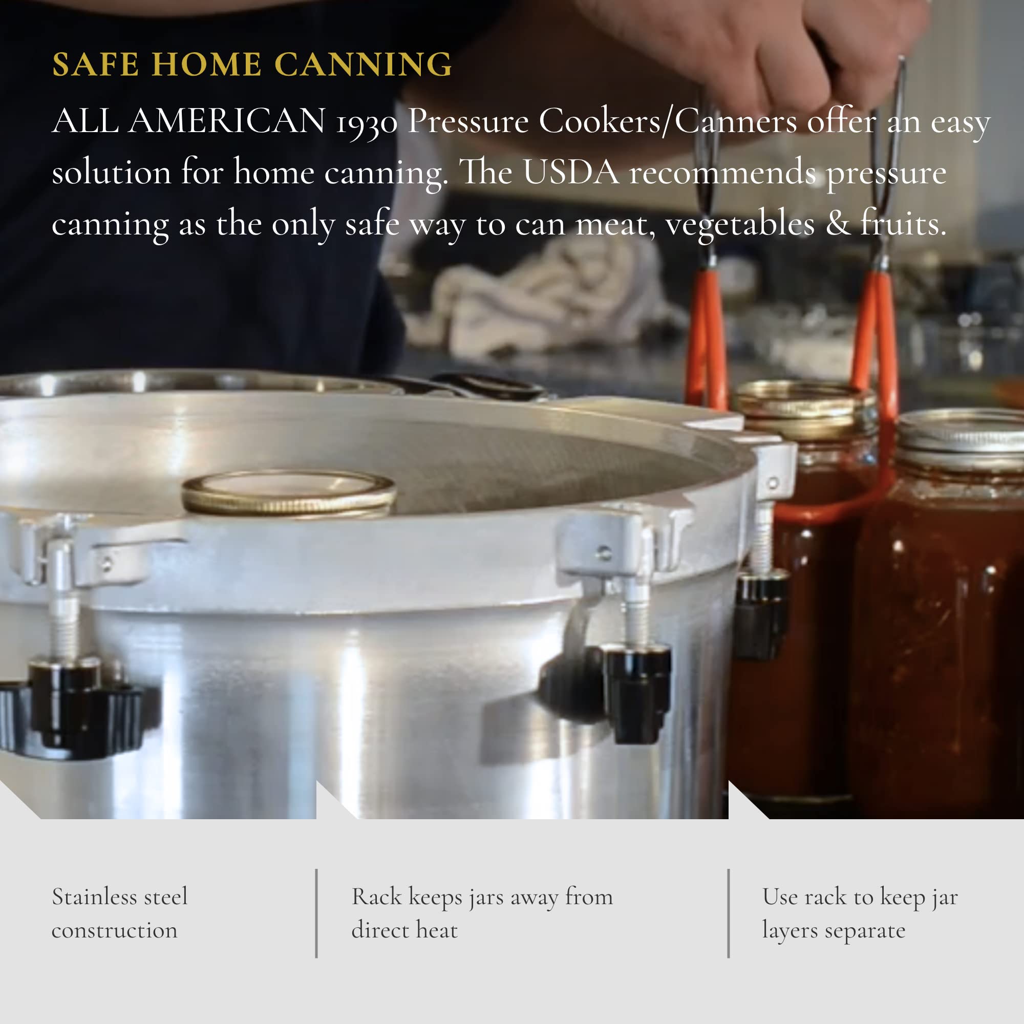 All American 1930 - Canning Rack - 12 -Inch Diameter - Keeps Jars Away From Direct Heat - Compatible With Our 41.5 Quart Pressur