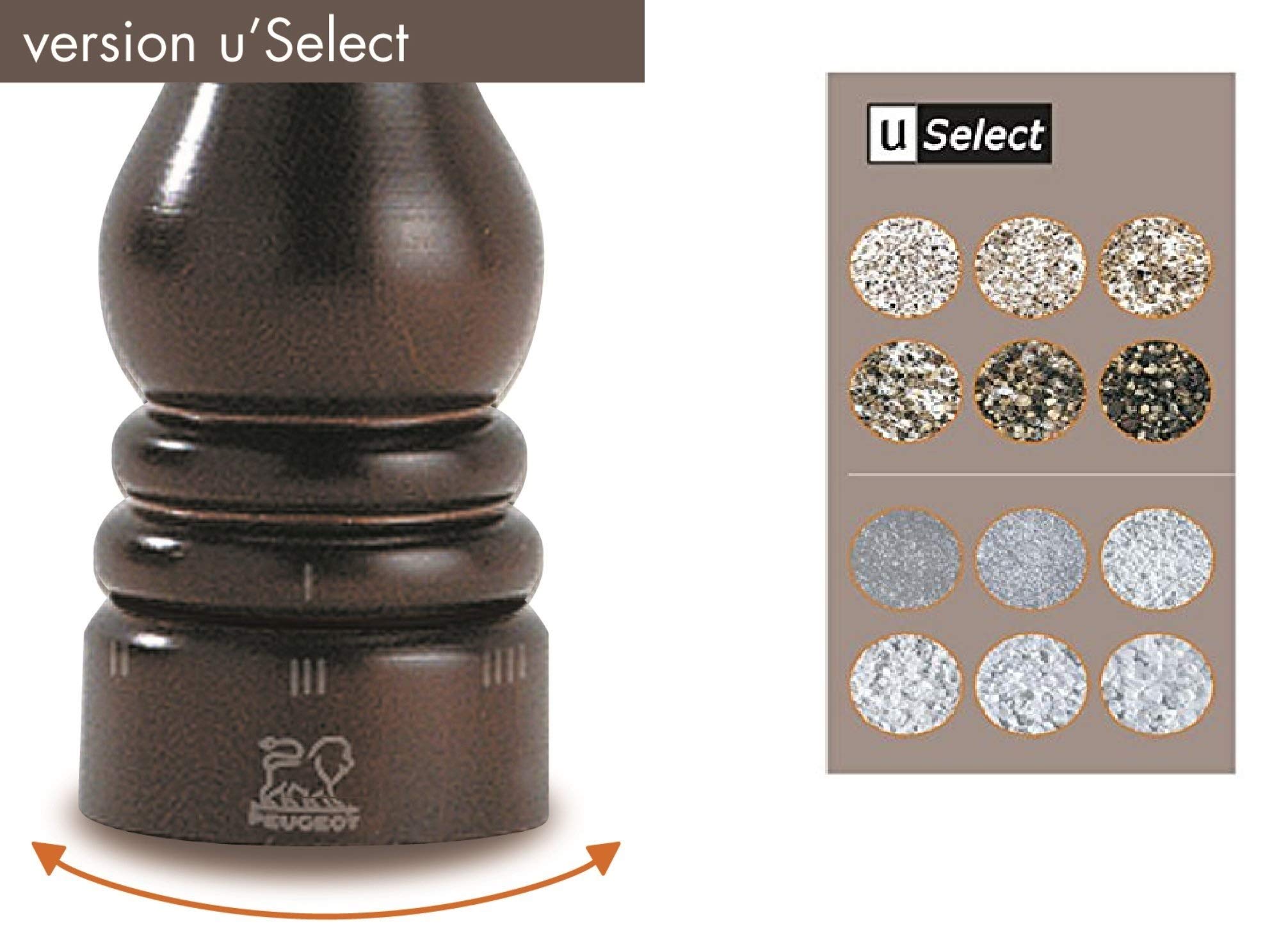 Peugeot Paris U'Select Salt And Pepper Mill 9'' Set, Natural And Chocolate