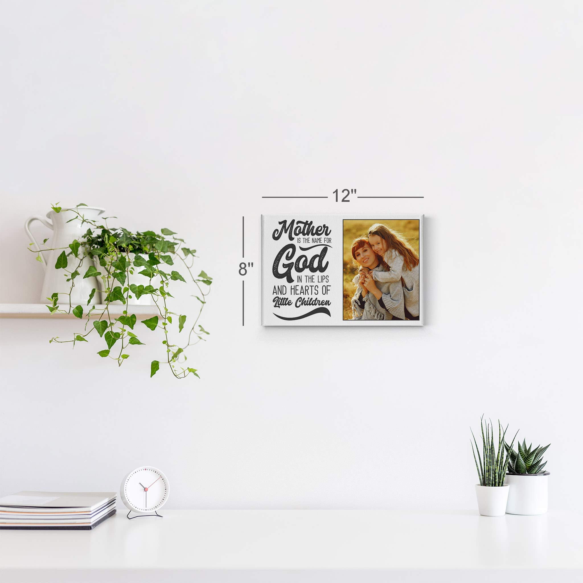 Smile Art Design Custom Photo Print Canvas Print with Your Photo Personalized Photo Mother is The Name for God in The Lips Quote Personalized Gifts for Moms 15x22 inches