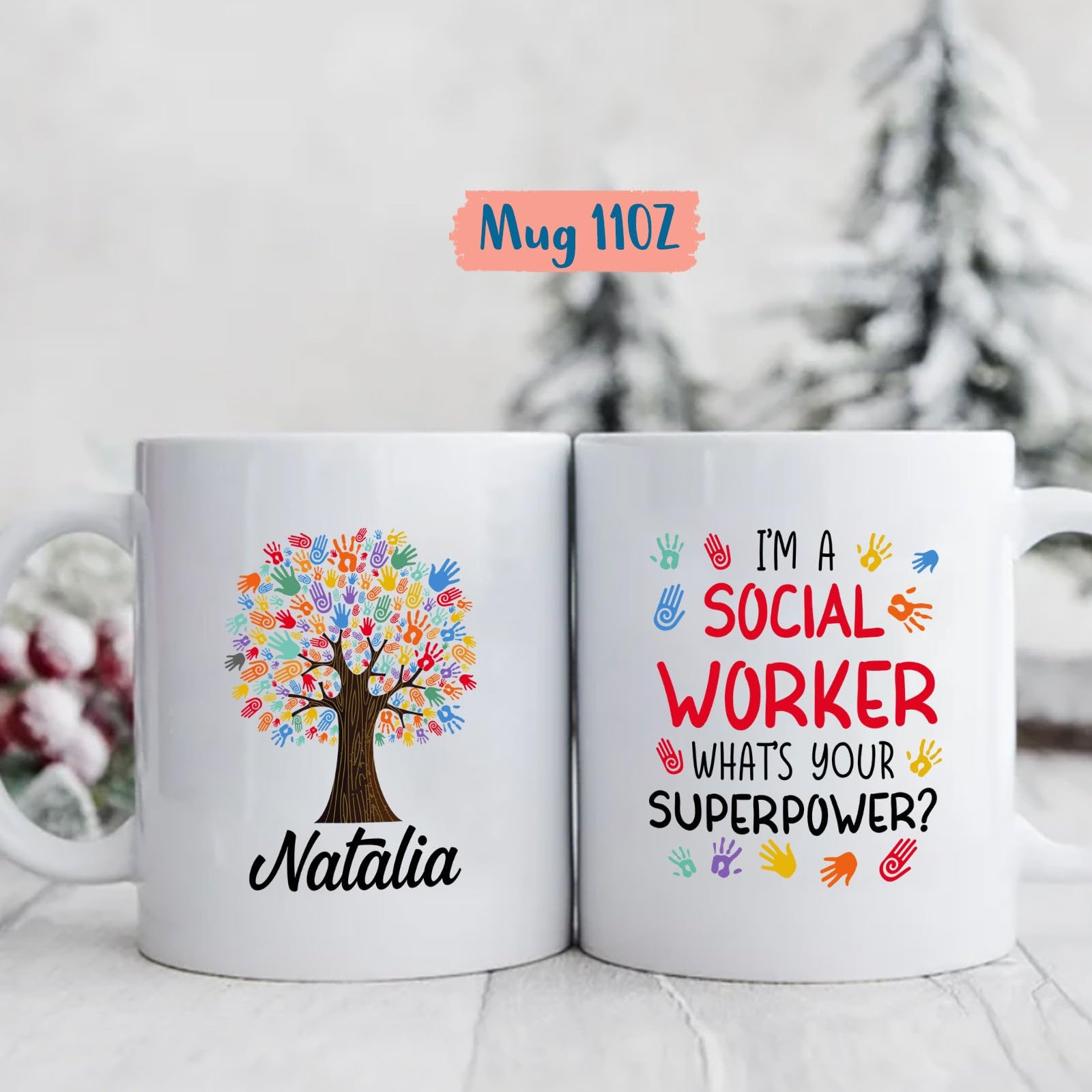 I'm A Social Worker Mug, Personalized Gifts For Best Social Worker, Appreciation Social Worker Cups, Customized Name Social Work