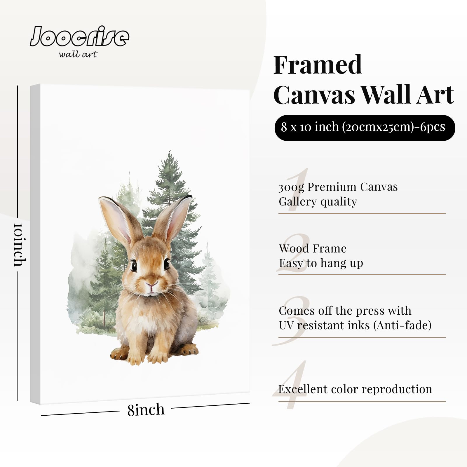 Joocrise Woodland Animal Nursery Wall Art Decor Set Of 6 Baby Boys Room Wall Art Forest Animal Canvas Wall Decor Kids Art Prints