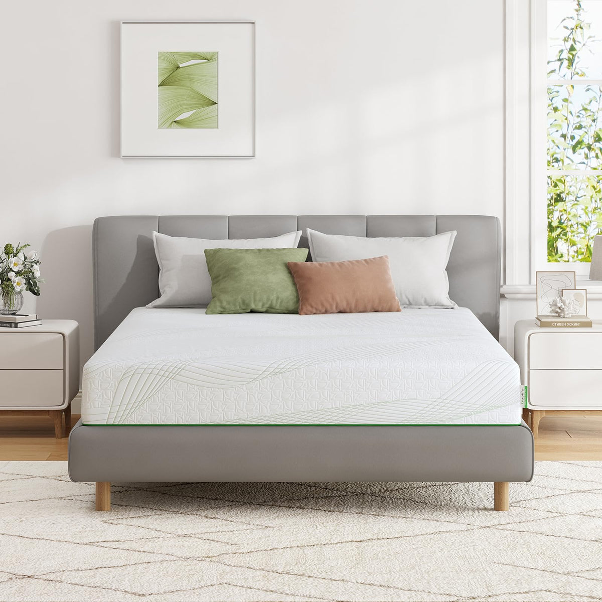 Novilla Queen Mattress, Memory Foam Mattress Queen Size 6 Inch, Cooling Queen Size Mattress In A Box For Back Pain Relief, Mediu