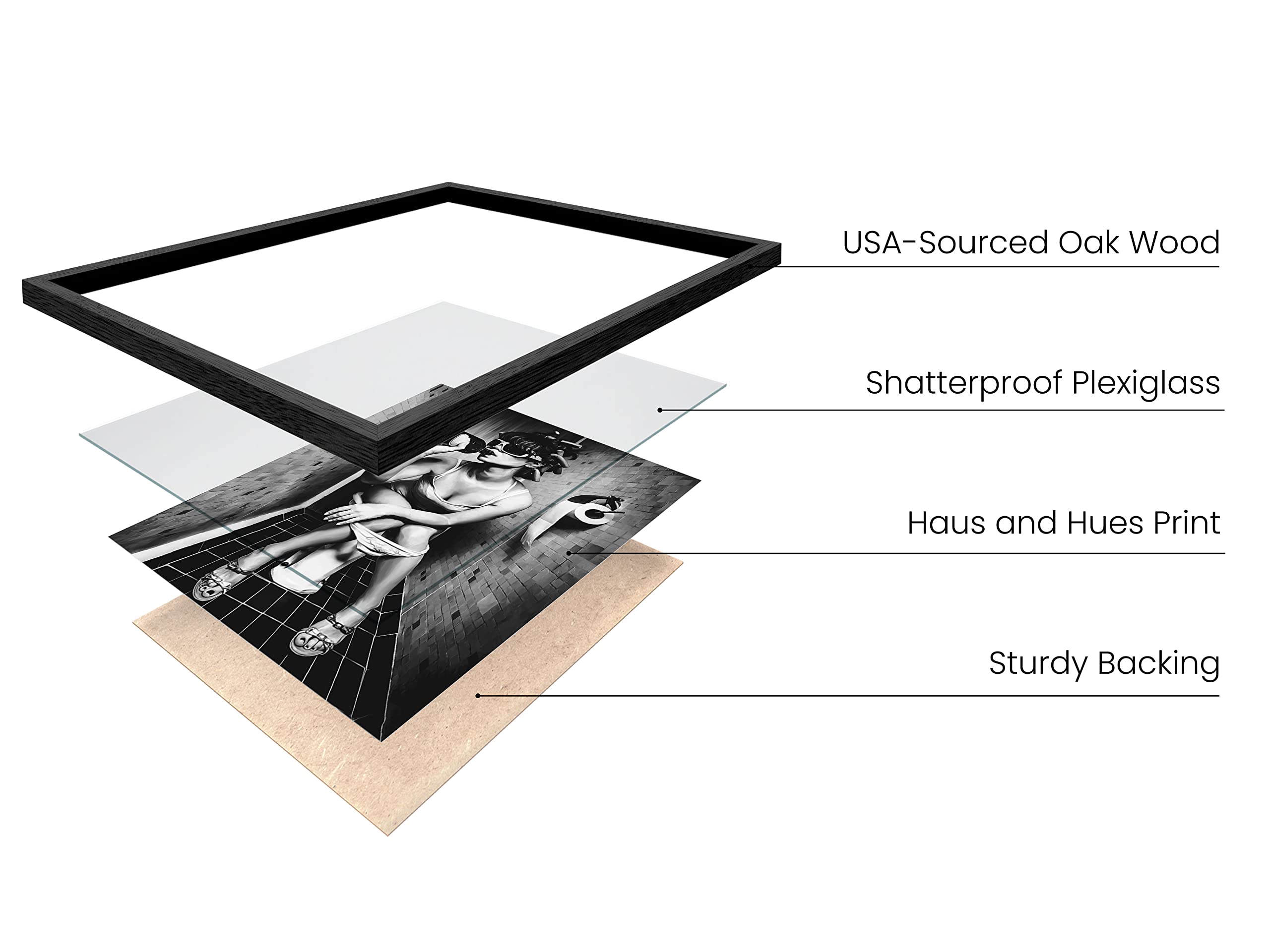 Haus And Hues Girl Bathroom Decor Wall Art - Bathroom Picture Wall Art, Black Art Wall Decor, Black And White Picture For Bathro