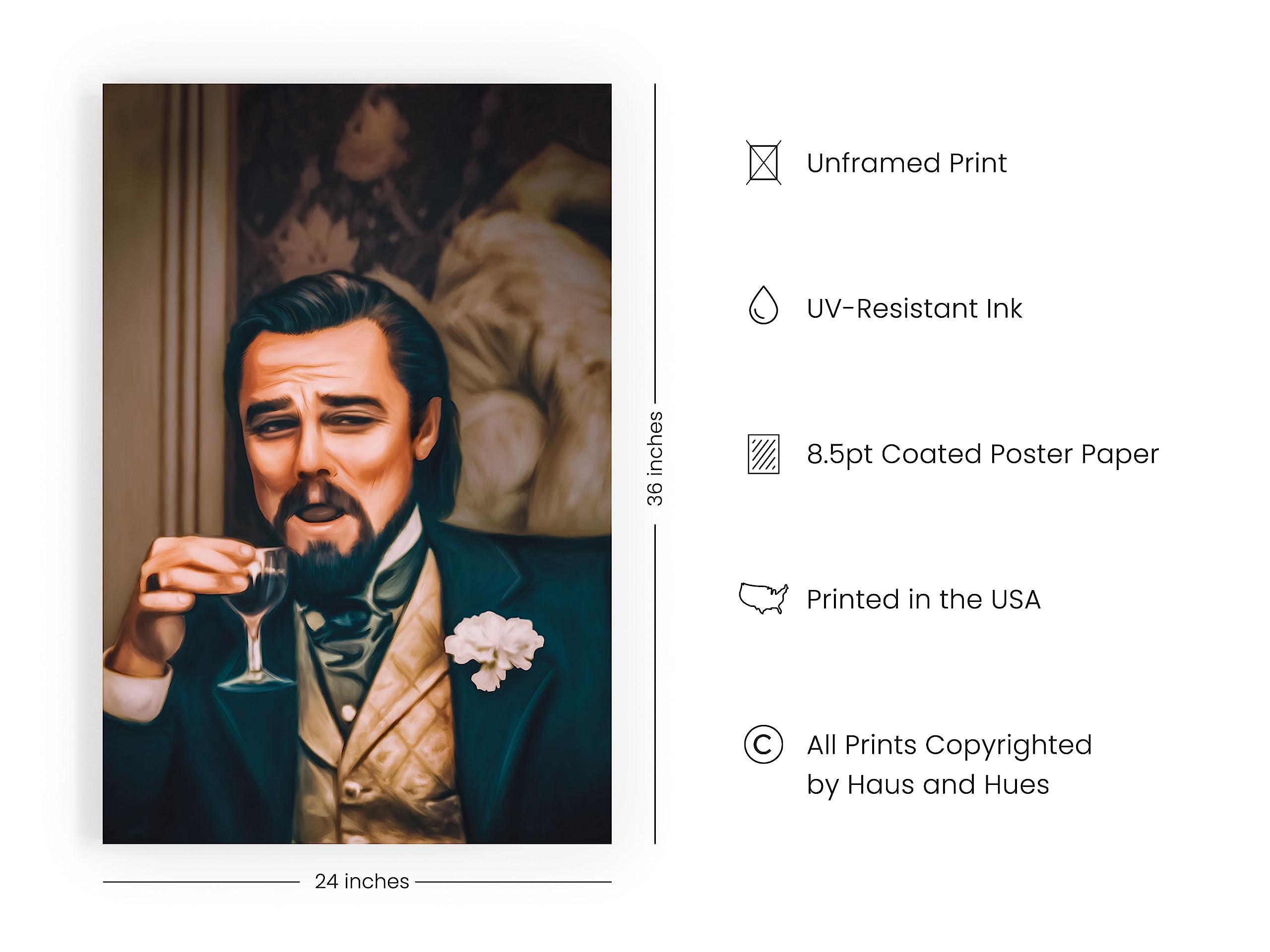 Haus And Hues Leonardo Dicaprio Meme Posters - Tv Wall Art, Funny Meme Posters For Guys Dorm, Meme Painting, Wall Posters Funny