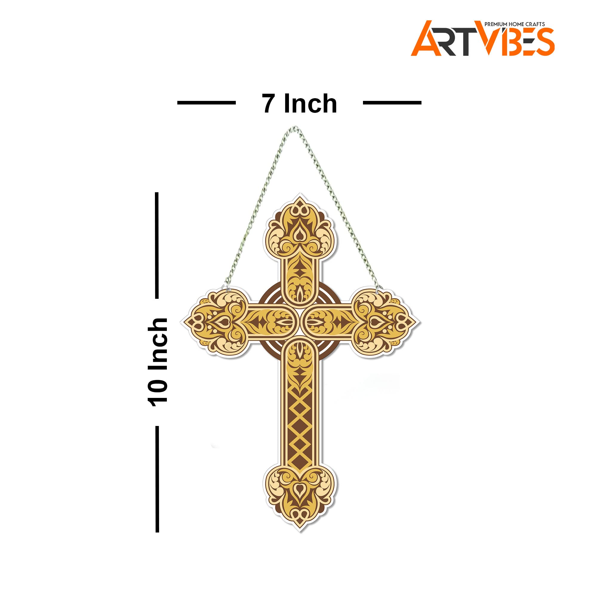 Artvibes Holy Cross Wall Hanger for Home|Office|Living Room|Gift, Wall Decoration (WH_5512N), Multi 12