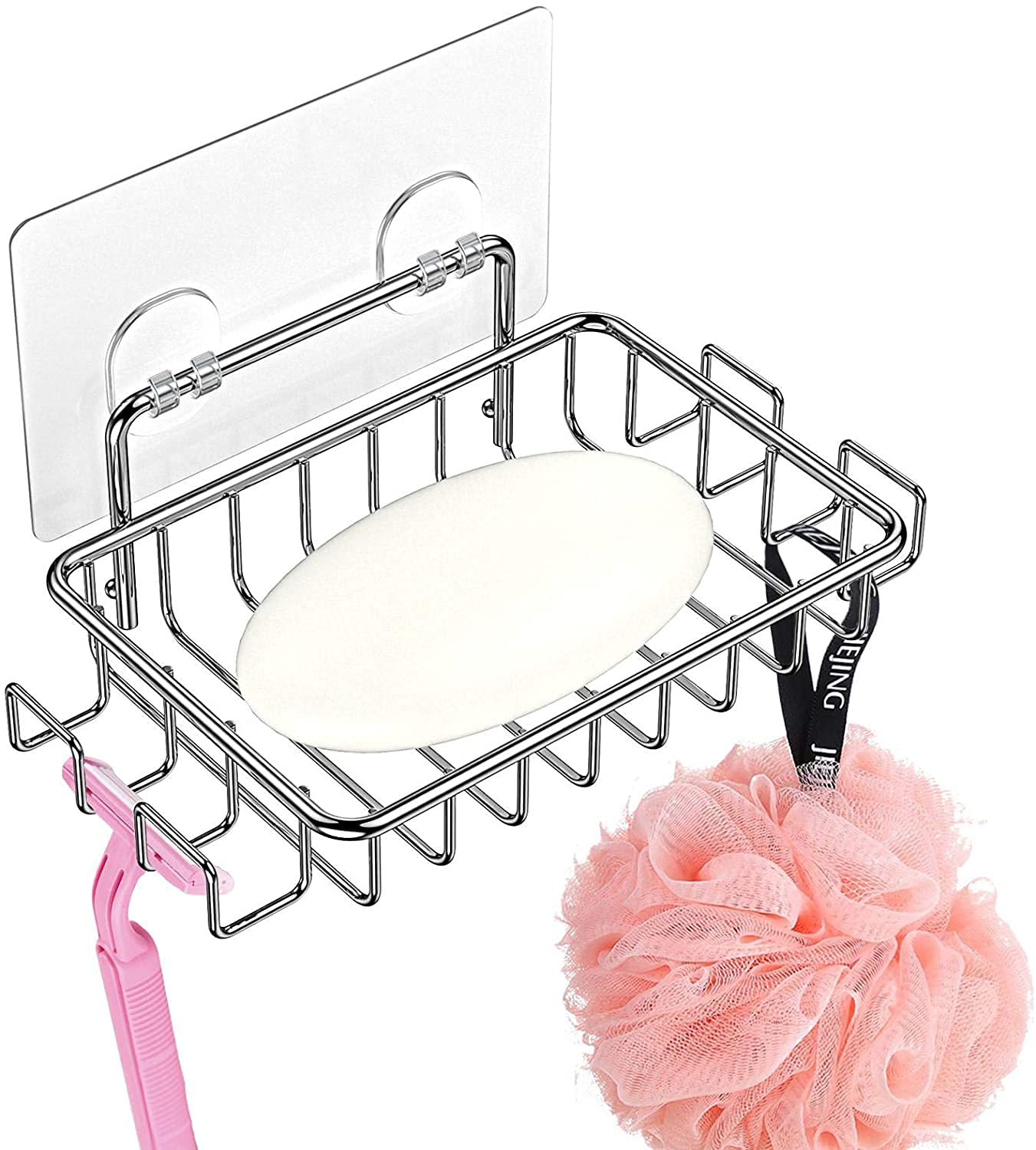 Orimade 4.72 X 2.75 Inches (12 X 7 Cm) Transparent Adhesive For Bathroom Shelf, Soap Dish Holder And Kitchen Sink Caddy[4 Pack]