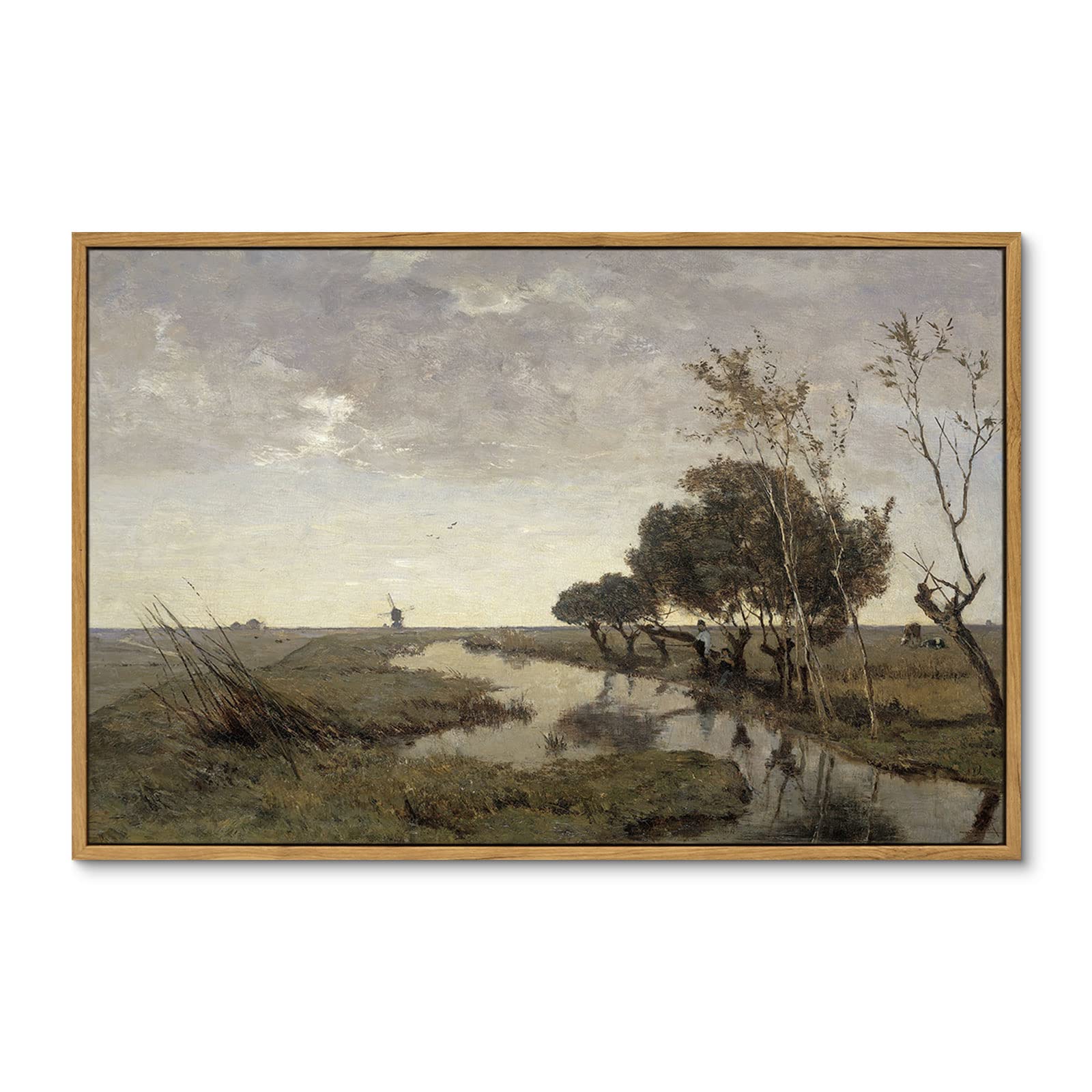 Arpeotcy Framed Canvas Wall Art, Natural Scenery Vintage Wall Decor For Living Room, 16  24 Inches (40  60Cm), Vintage Painting