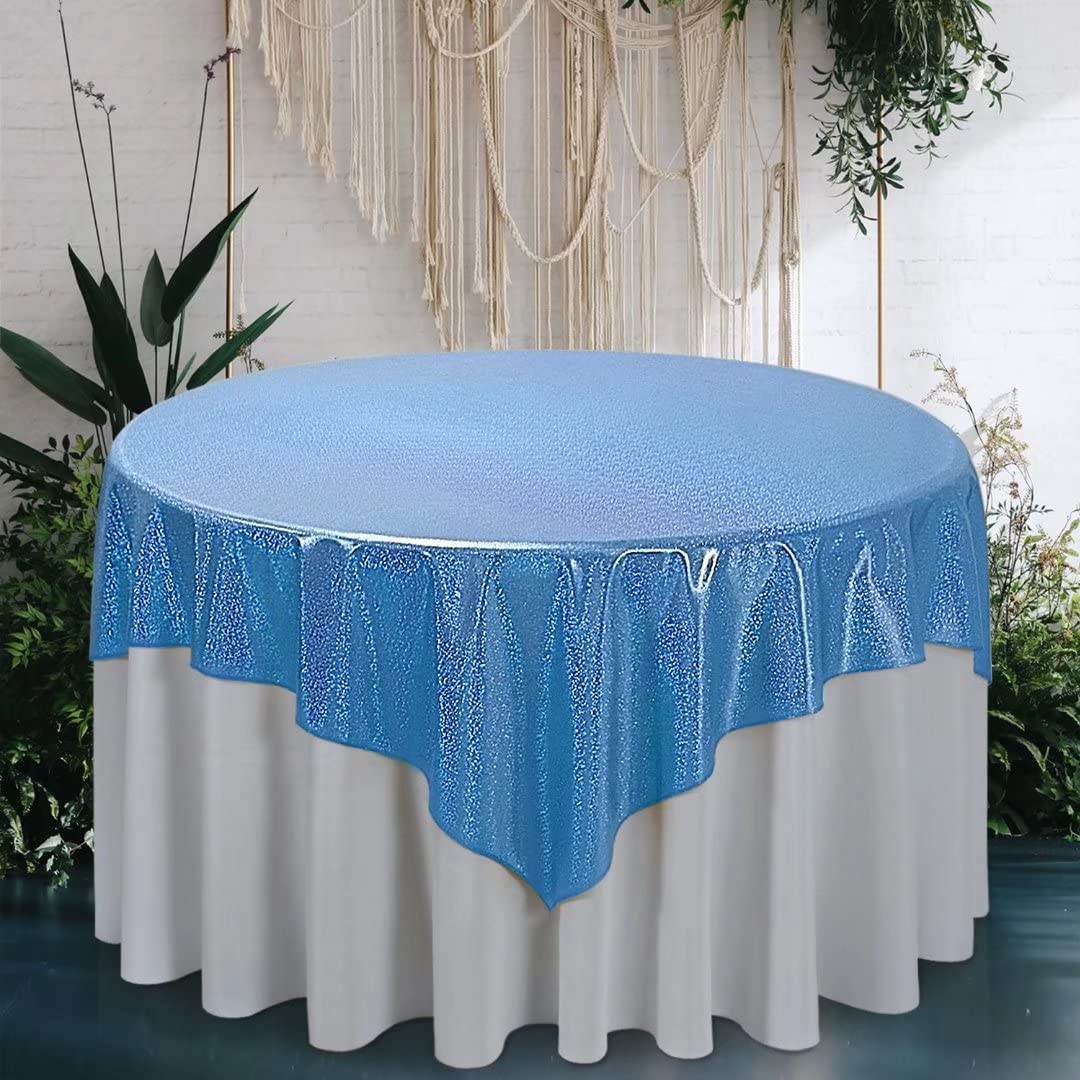 Fitable Sequin Tablecloth for Parties 60x60 Inch - Sparkle Glitter Table Cloth Laser Square Overlay for Wedding Baby Shower Cere