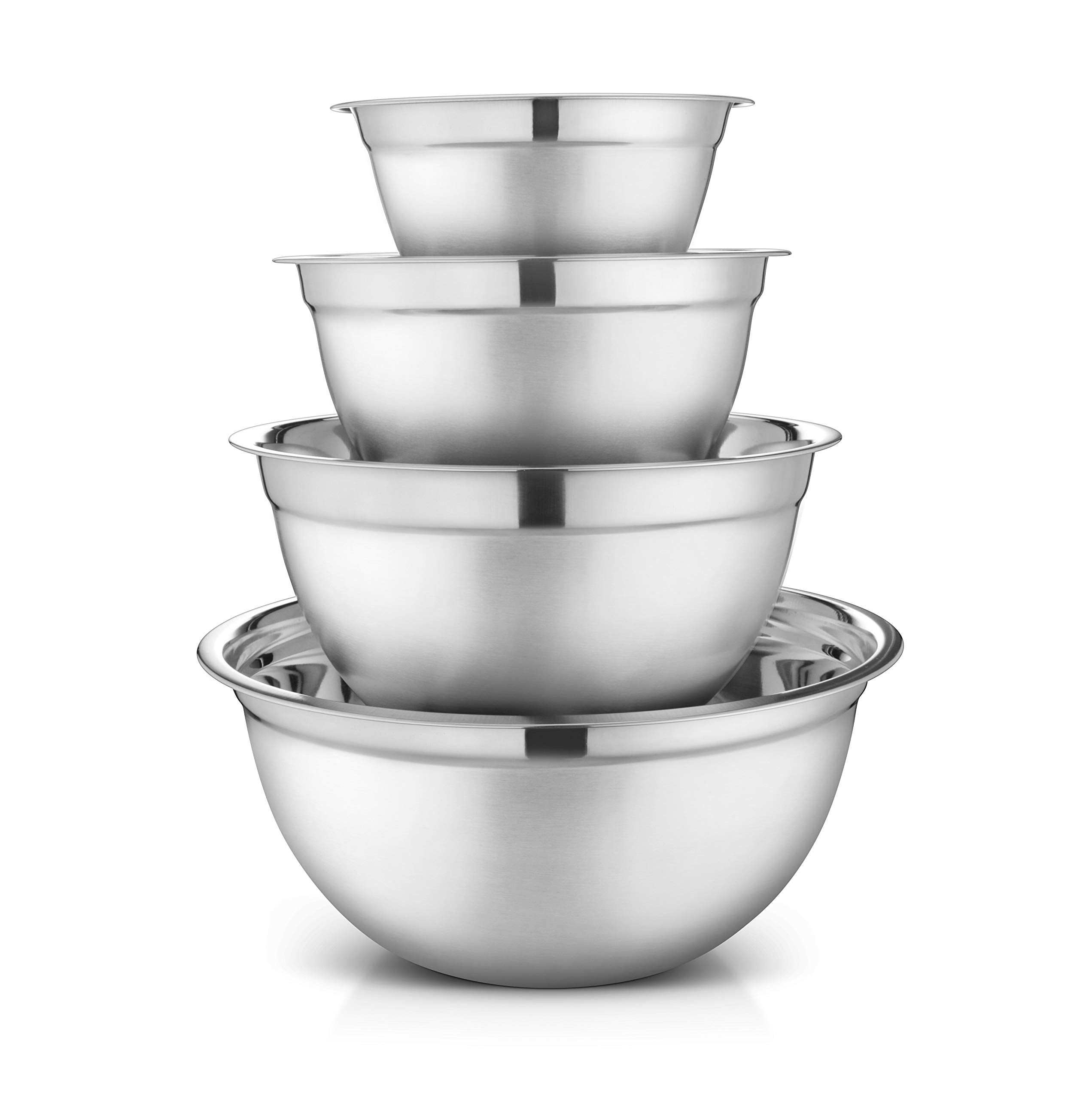 Avador Premium Stainless Steel Mixing Bowls, Set Of 4 Brushed Stainless Steel Mixing Bowl Set, Easy To Clean, Space Saving, Grea