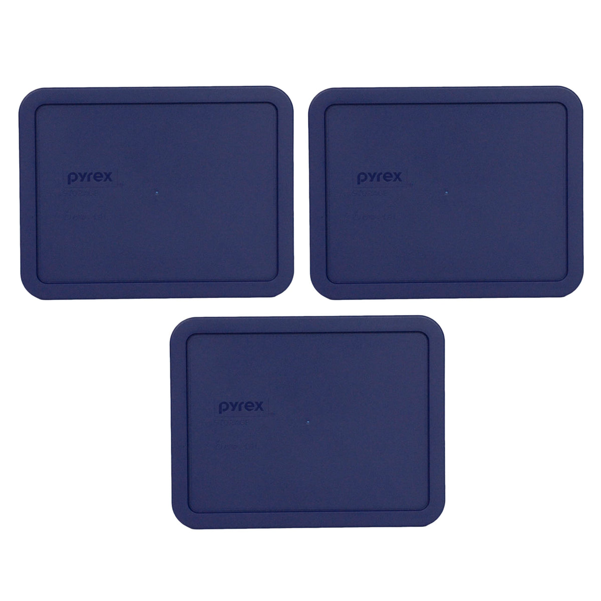 Pyrex 7211-Pc 6-Cup Blue Plastic Food Storage Lids, Made In Usa - 3 Pack