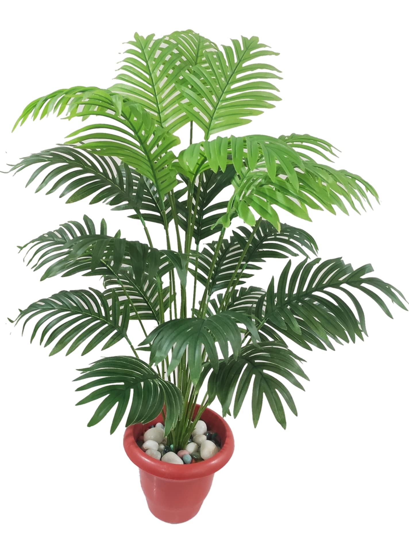 Bk Mart Polyester Natural Looking 18 Leaves Areca Palm | Ornamental Plant For Interior | Indoor Tropical Plant For Home/Shop/Off