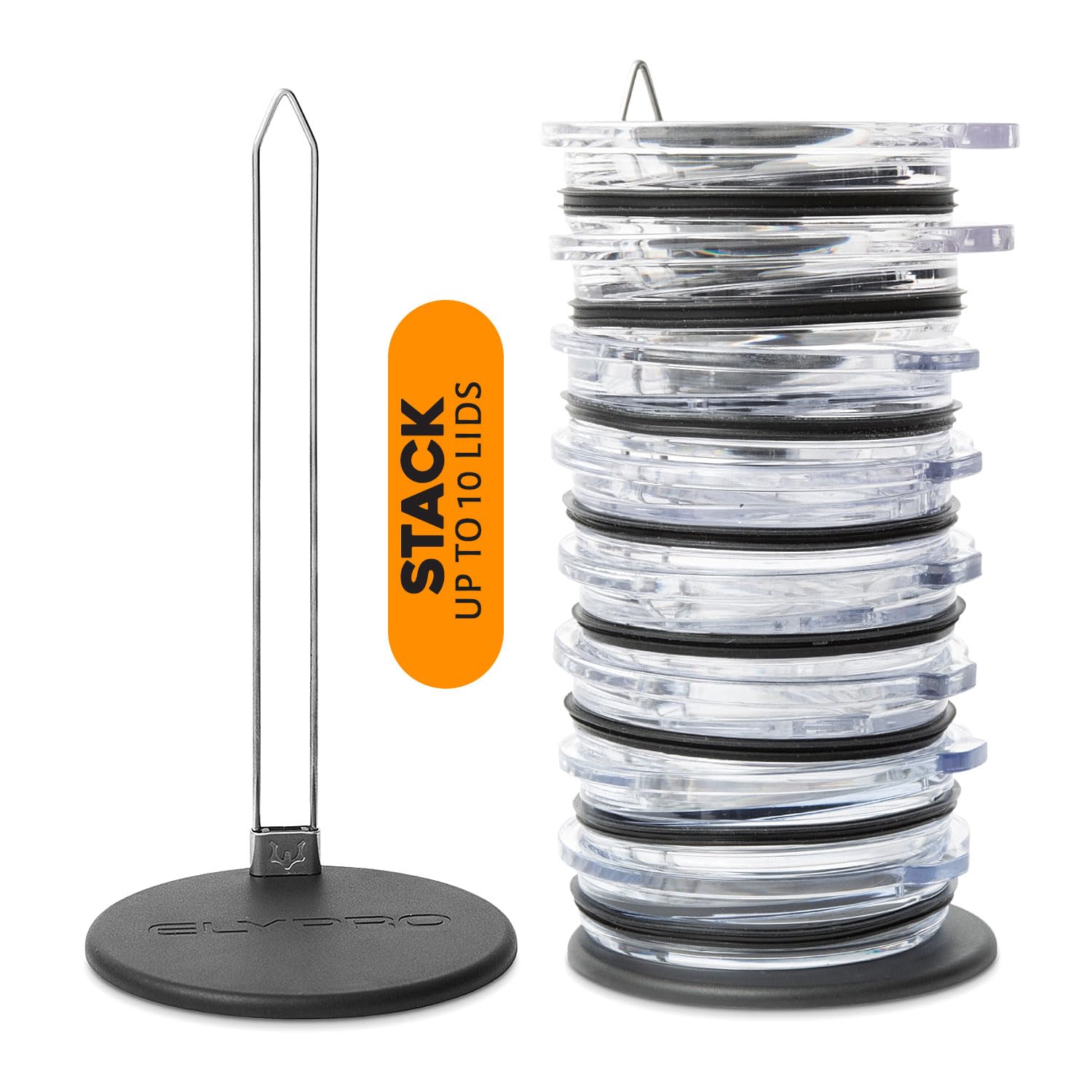 Elypro - Revolutionary Tumbler Lid Organizer For Stanley, Yeti Cap Lids- Space-Saving Design - Slim Vertical Storage For Up To 1