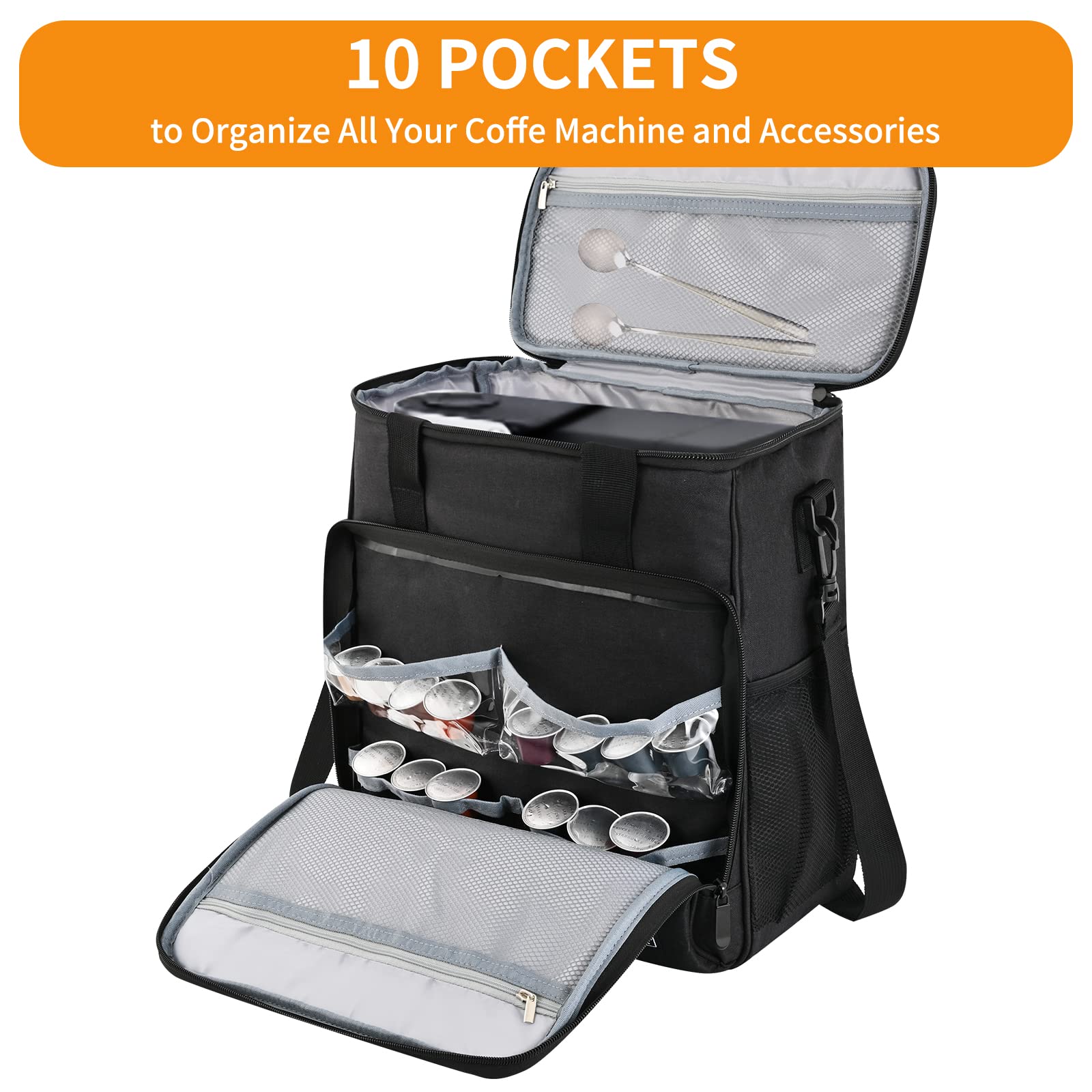 Leforz Travel Coffee Maker Carrying Bag Compatible With Keurig K-Slim/K-Express/K-Iced,Single Serve Coffee Maker Portable Storag