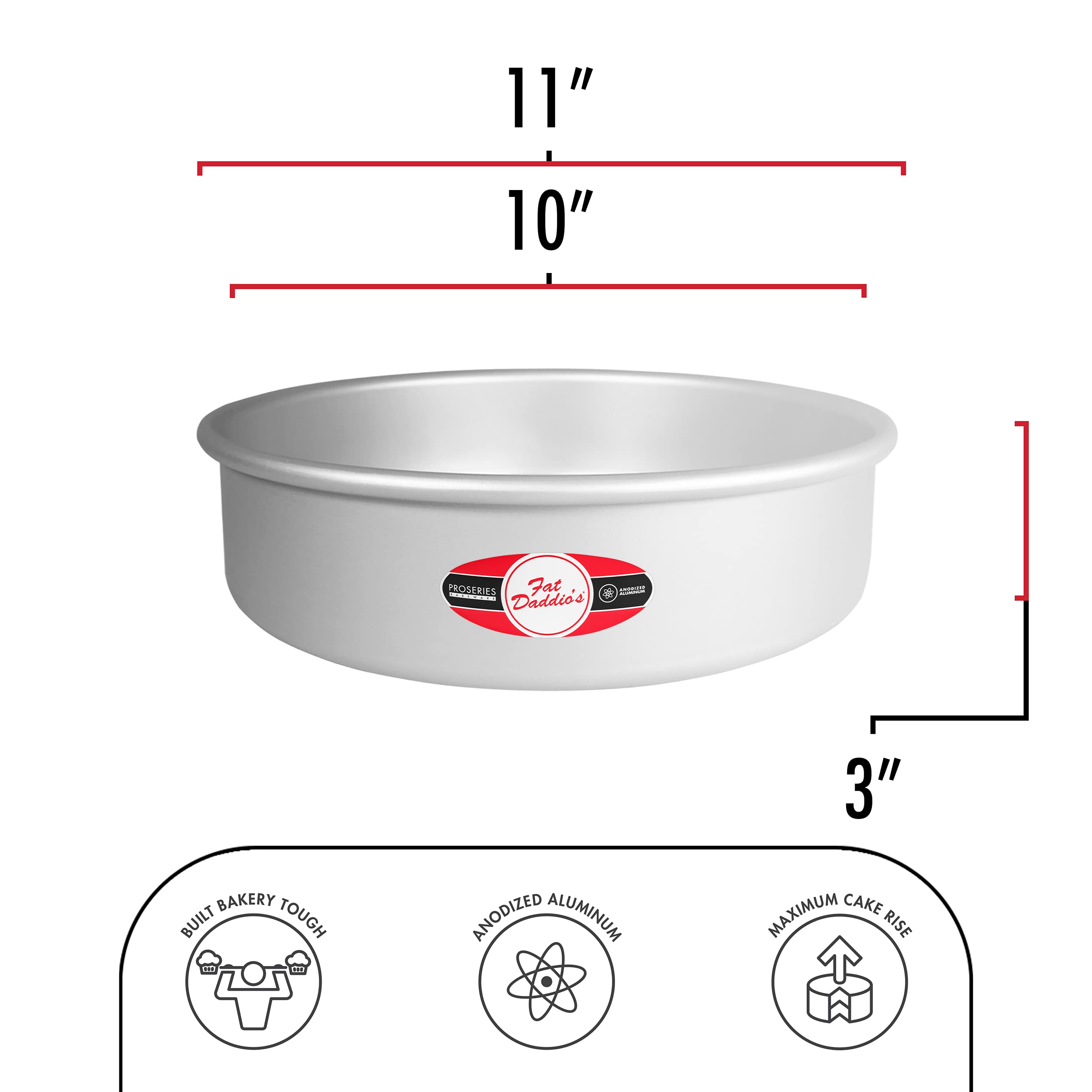 Fat Daddio'S Pcc-103 Anodized Aluminum Round Cheesecake Pan, 10 X 3 Inch