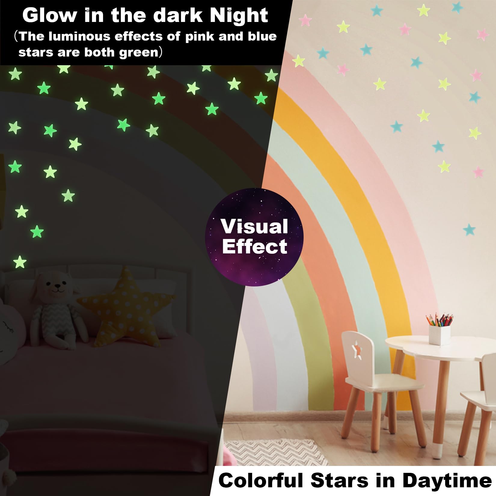 Maqihan 200 Glow In The Dark Stars For Ceiling - Glowing Stars And Moon Stickers Estrellas Que Brillan En La Oscuridad Para El T