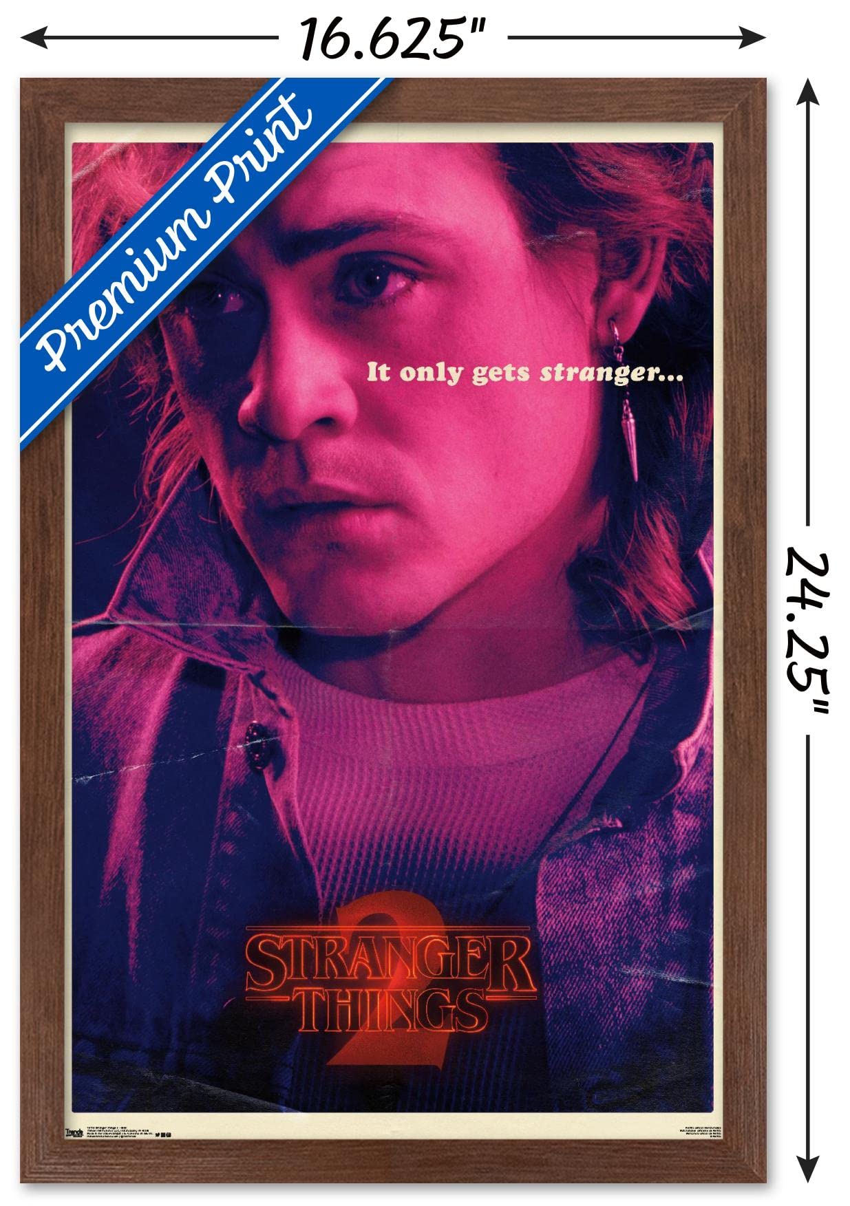 Trends International Netflix Stranger Things: Season 2 - Billy Wall Poster, 14.725'' X 22.375'', Mahogany Framed Version