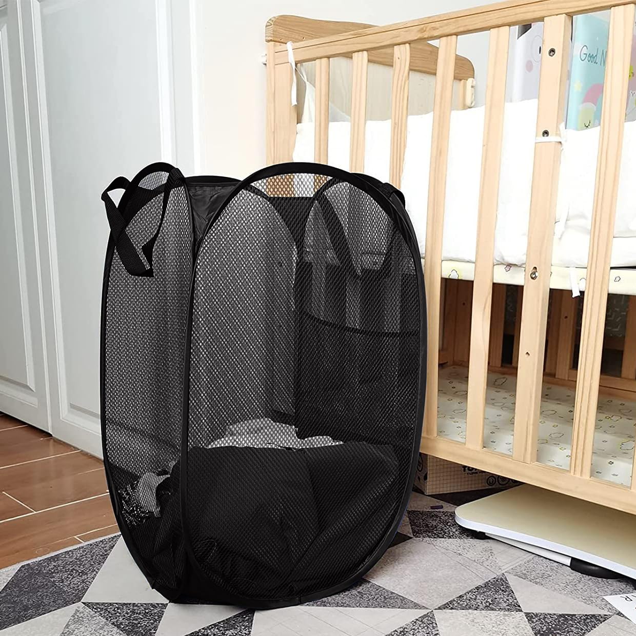 Larpur 3 Pack Pop Up Laundry Hampers, Collapsible Mesh Laundry Baskets, Portable Foldable Clothes Hampers For Dorm, Home, Bedroo