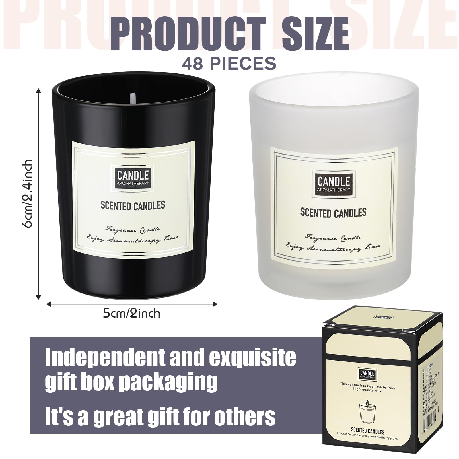 MTLEE 48 Pcs Scented Candles Bulk Christmas Thanksgiving Thank You Gift Candles Set for Women Aromatherapy Soy Wax Jar Home Long