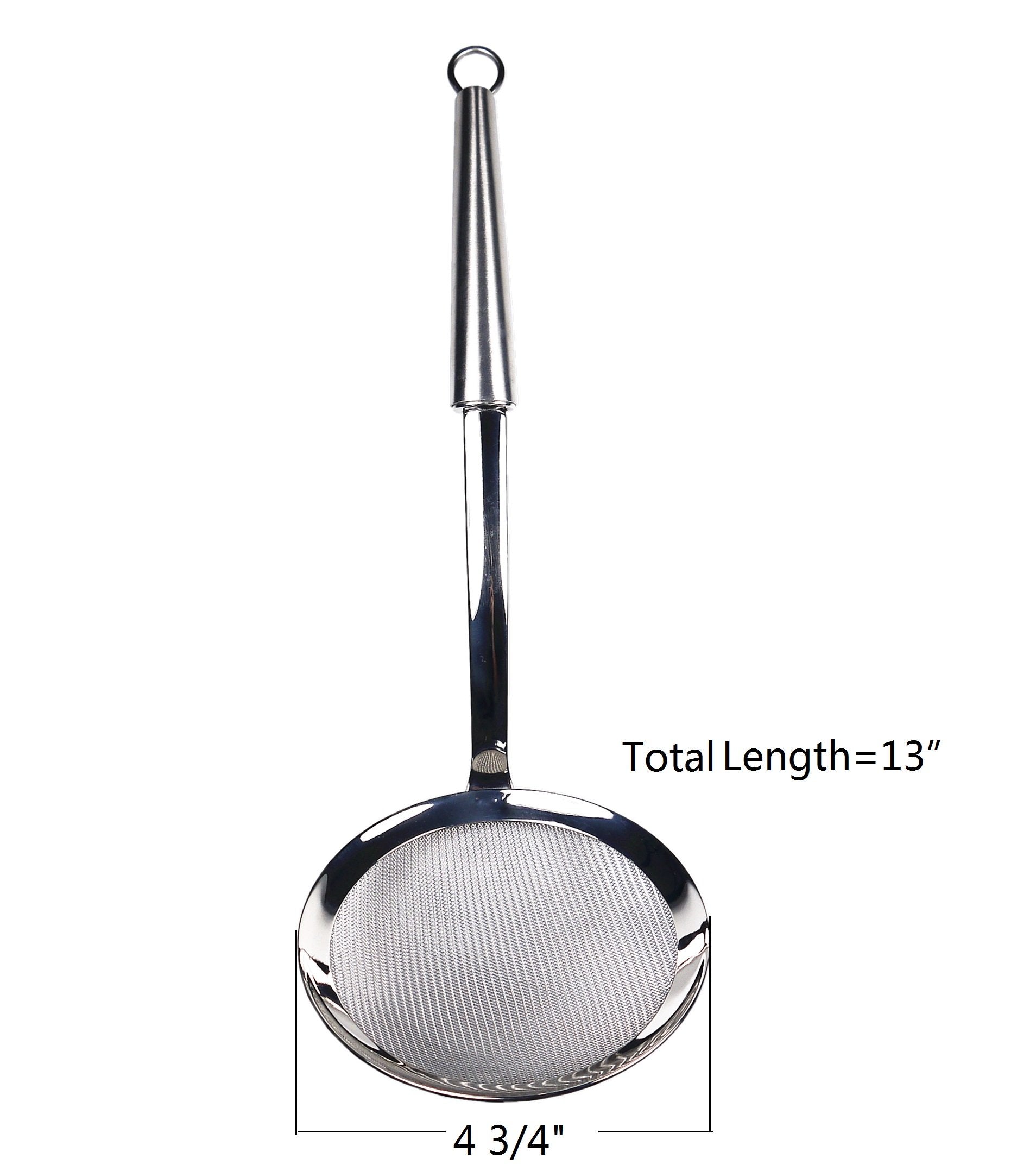 Fine Mesh Strainer Spoon Colander, 4 3/4 Inch Stainless Steel Frying Food Strainer Kitchen Skimmer With Twist Handle