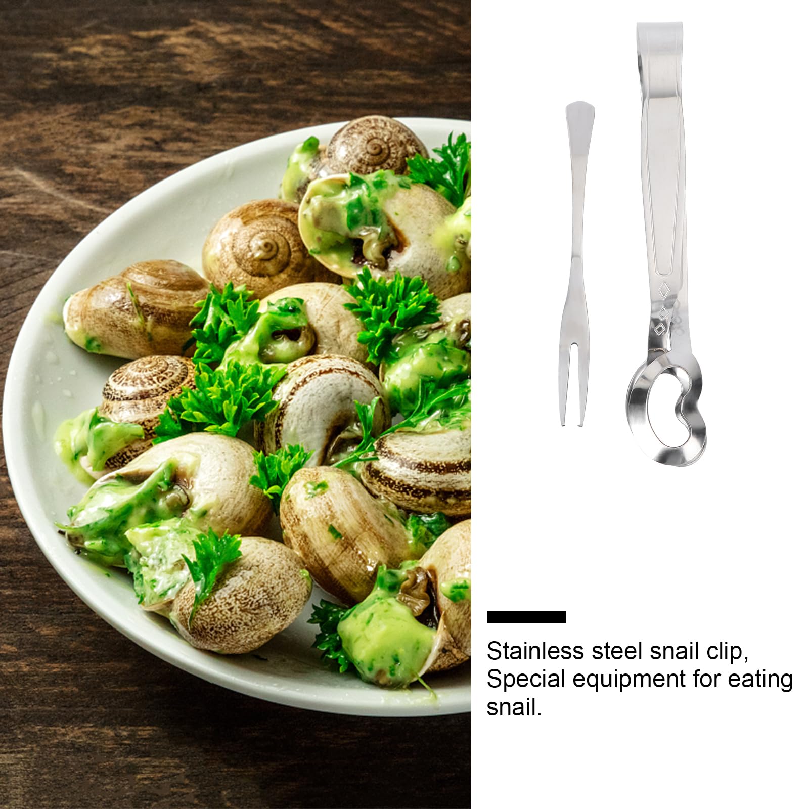 Cabilock Escargot Dining Set Stainless Steel Escargot Tongs With Snail Fork Clip Shell Utensils Tableware For Home Restaurant 1