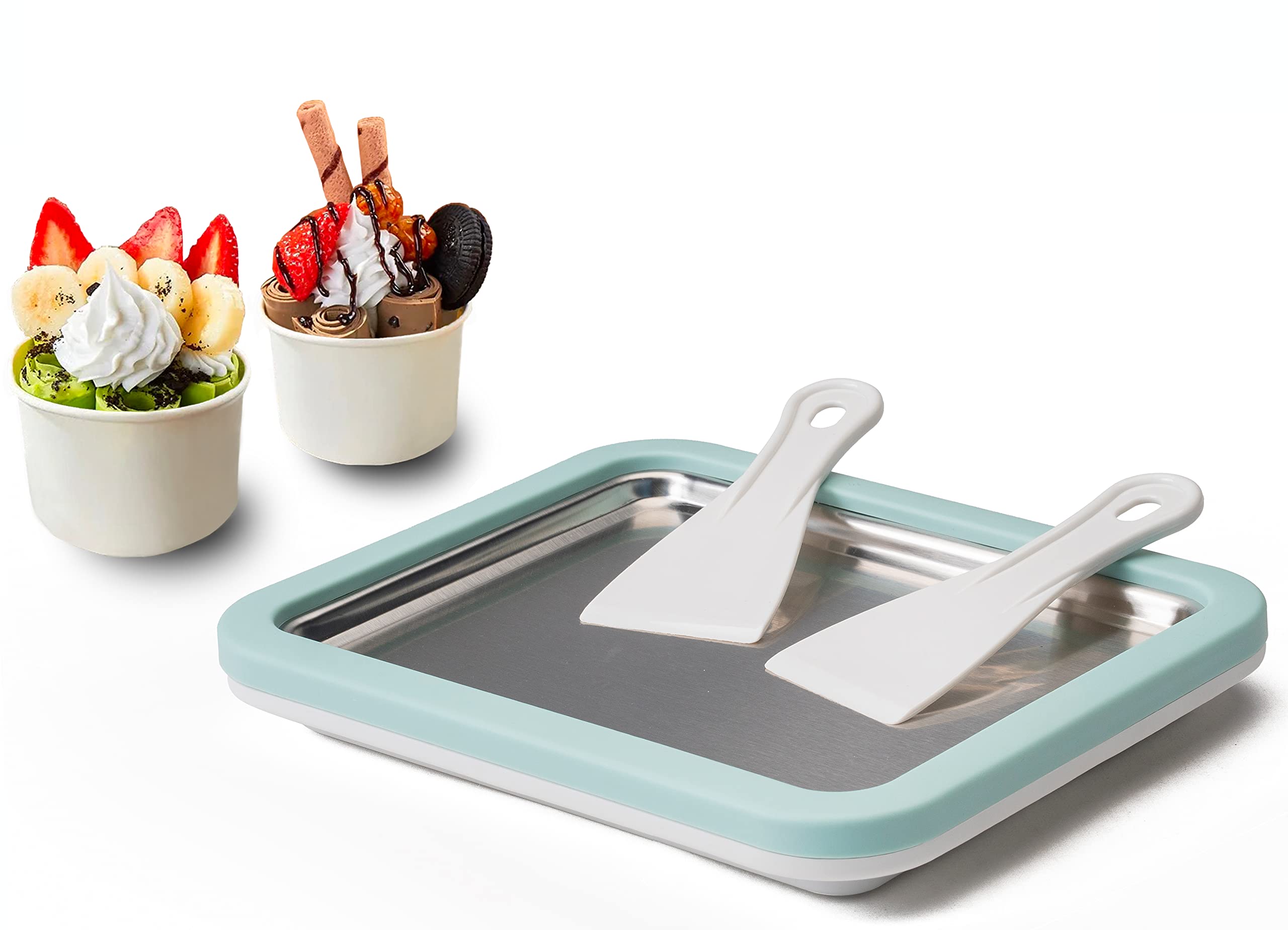 JoyMech Ice Cream Roll Maker Rolled Ice Cream Machine, Sweet Spot Pan, Instant Cold Plate, Ideal for Making Rolled Ice Cream Sof