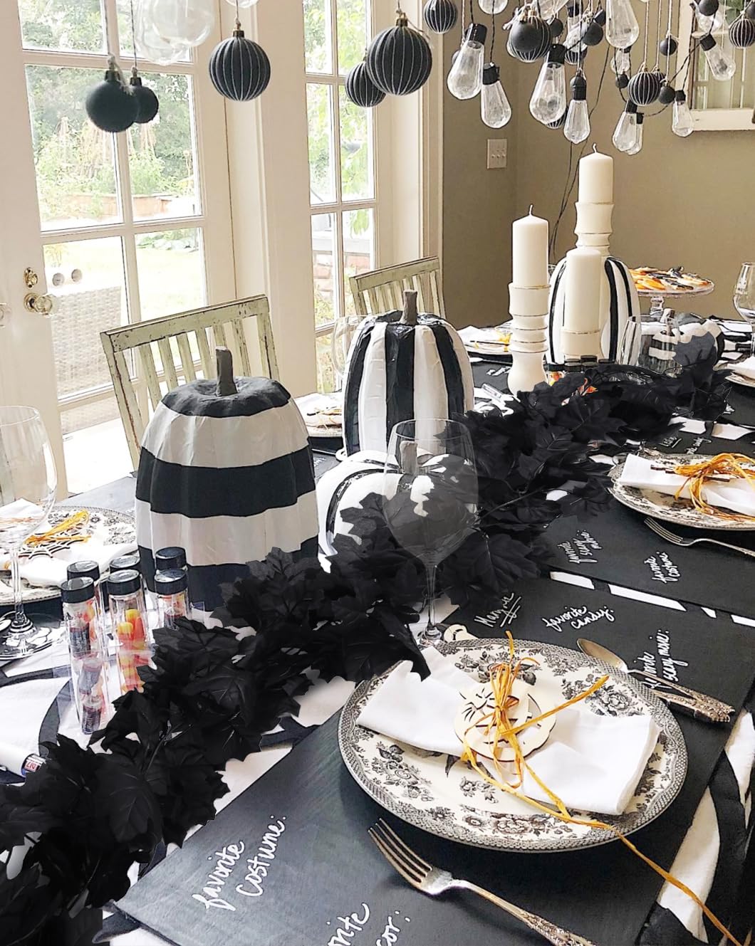 Fall Decor Black Garland, Black Decorations Halloween Garland, Fall Wall Hanging Maple Leaves, Artificial Black Maple Leaf Vine,