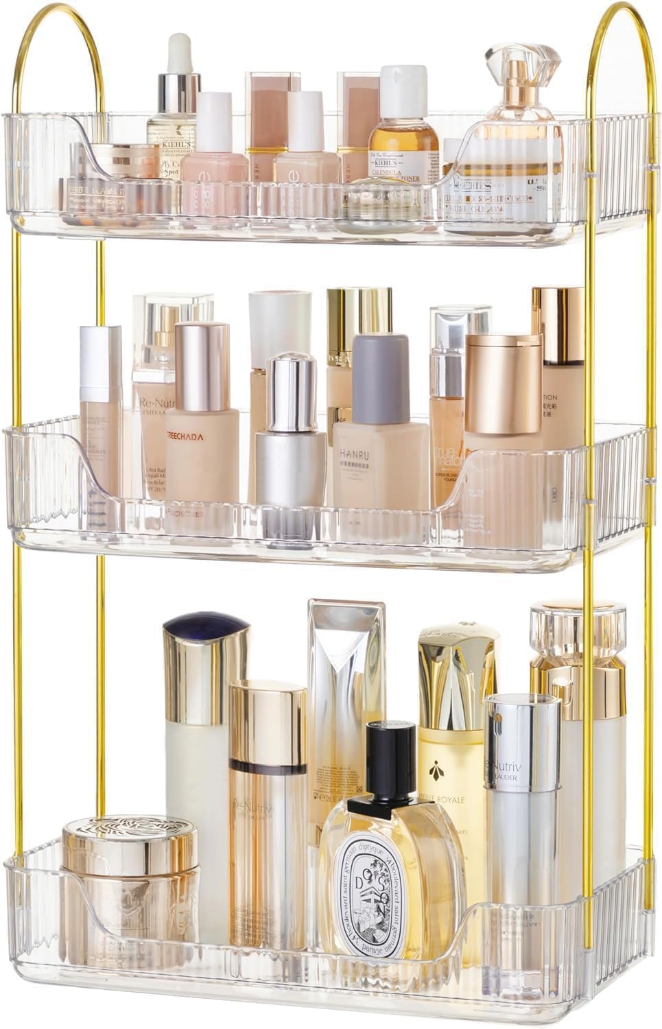 Hblife 3 Tier Bathroom Organizer Countertop, Makeup Organizer Perfume Tray Skincare Organizer For Bathroom, Dresser, Vanity, Cle