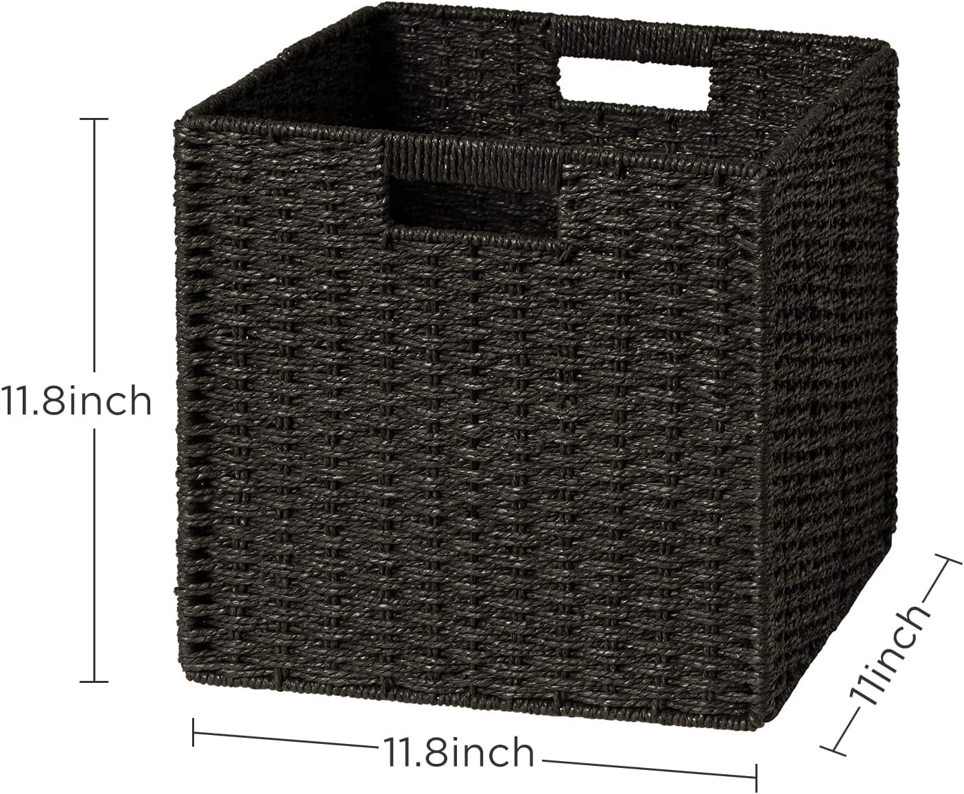 Ubbcare 4 Pack Wicker Basket, 11.8L  11.8H  11W Inch Woven Paper Rope Storage Baskets For Shelves, Foldable Cube Storage Bin Wit