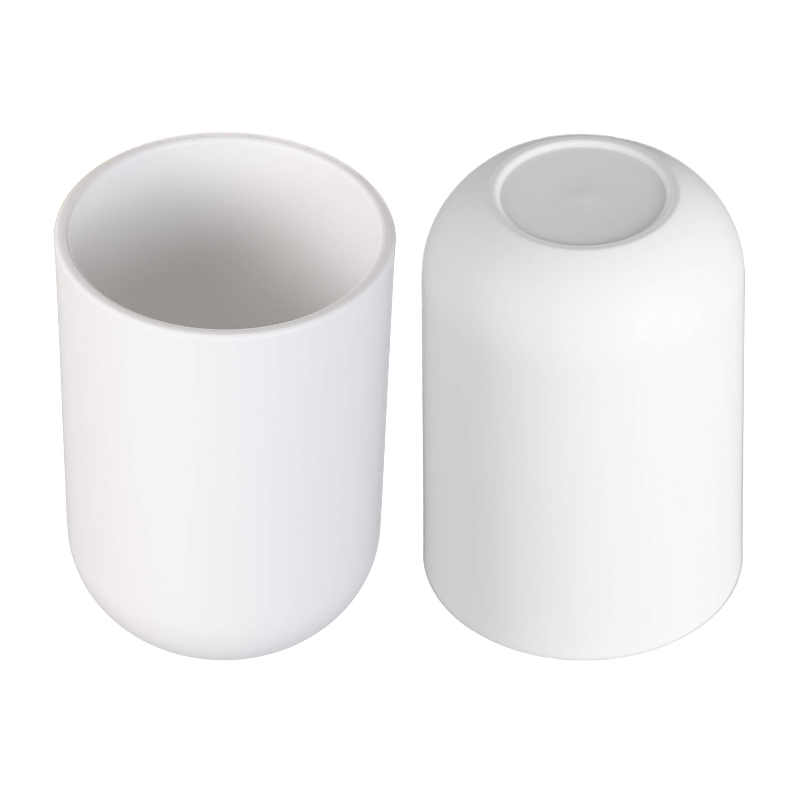 UVIVIU Toothbrush Holder Cup - Plastic Bathroom Tumbler, 350ml, White, Model U-1136
