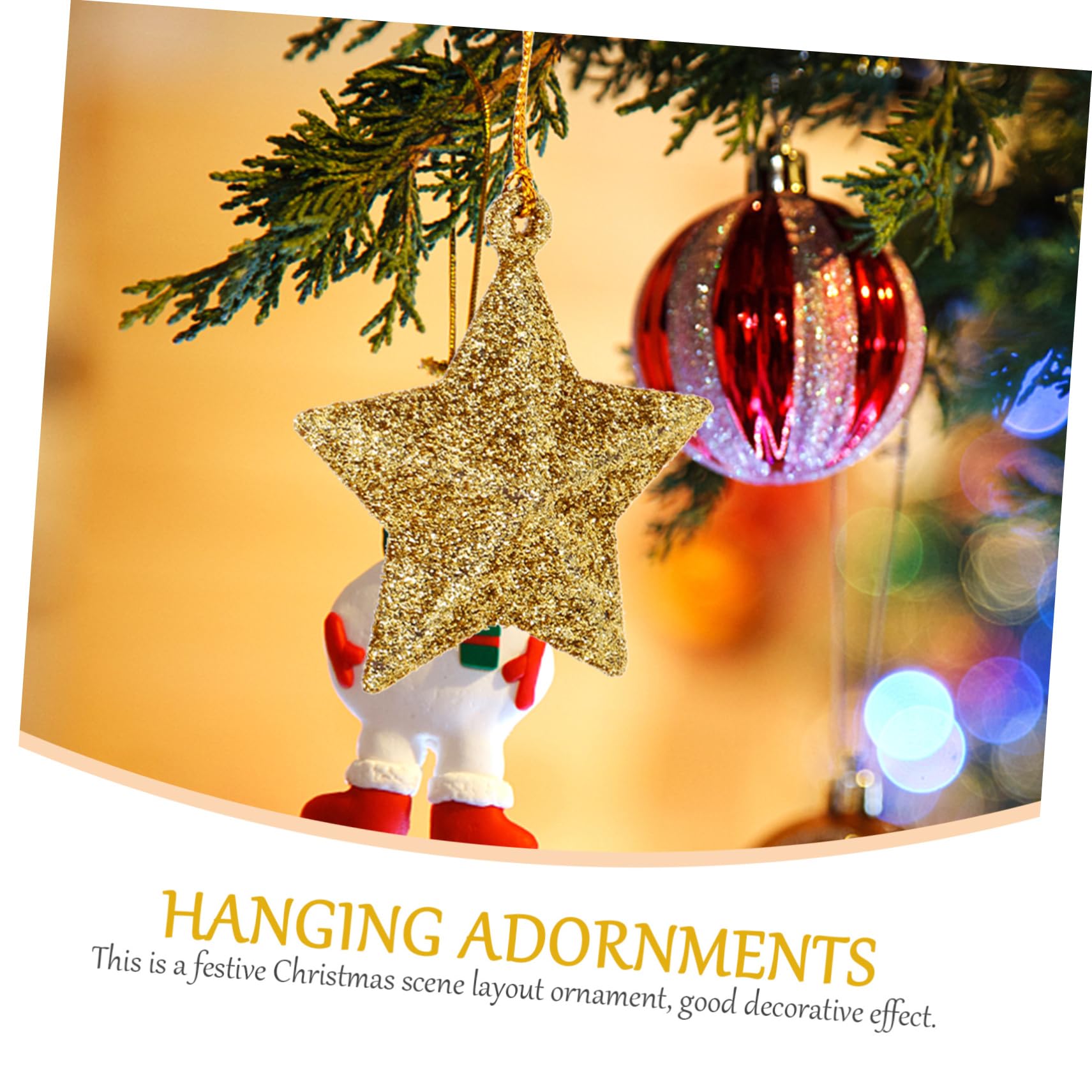 Garneck 24Pcs Xmas Tree Star-Shaped Pendants, Nativity Decor Star Jewelry Christmas Hanging s, Christmas Pendants Ornaments for