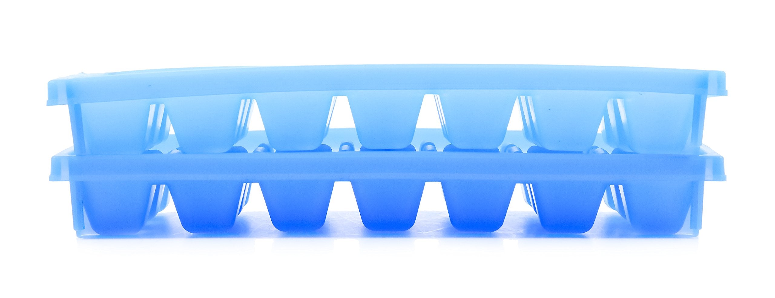 Camco Stackable Miniature Ice Cube Tray For Compact Spaces, 2-Pack (44100), Blue