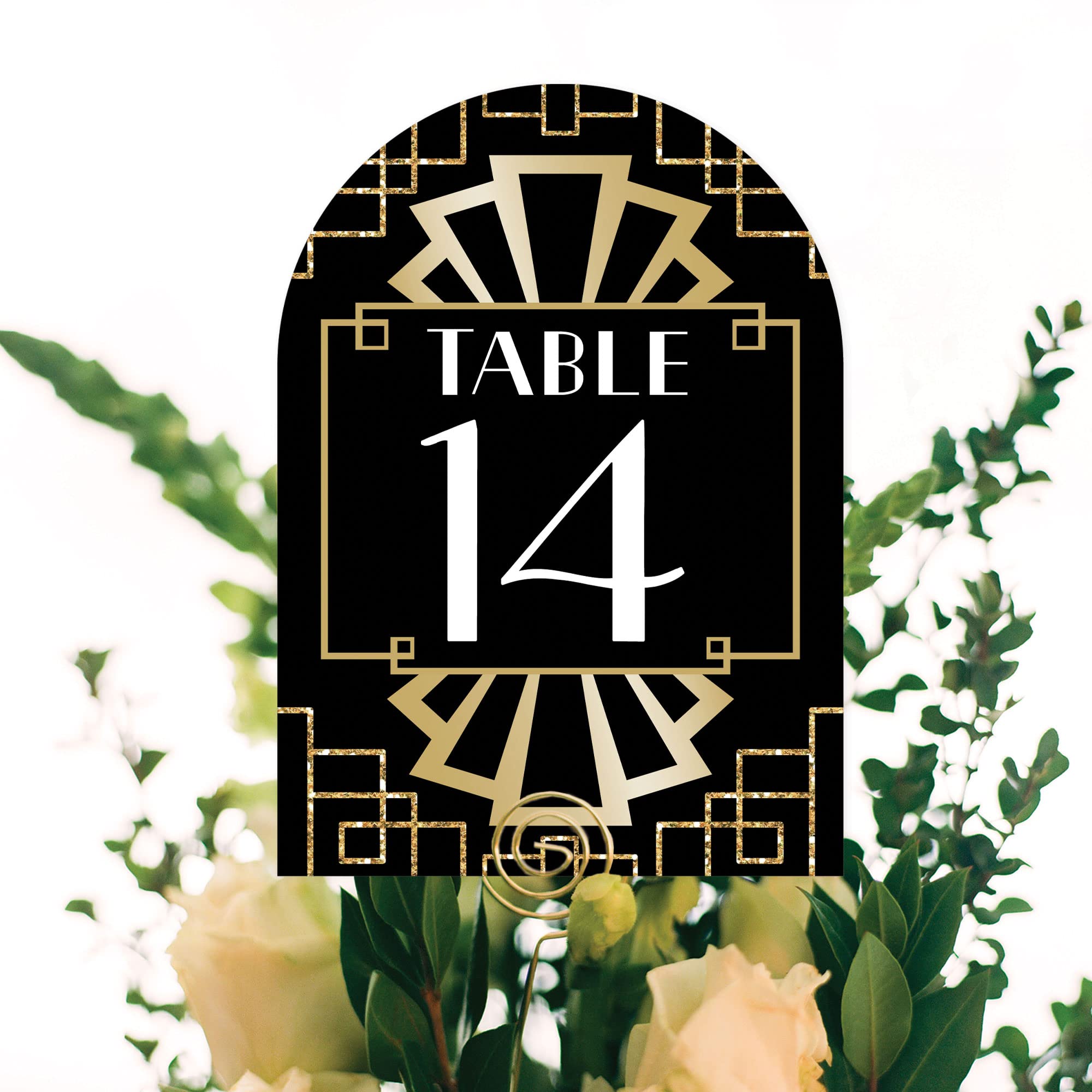 Big Dot Of Happiness Roaring 20S - 1920S Art Deco Jazz Party Double-Sided 5 X 7 Inches Cards - Table Numbers - 1-20