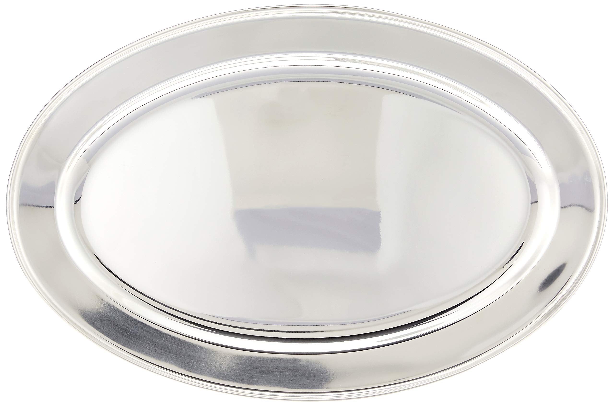 Winco Stainless Steel, 18 Opl-18 Oval Platter, 11.5-Inch
