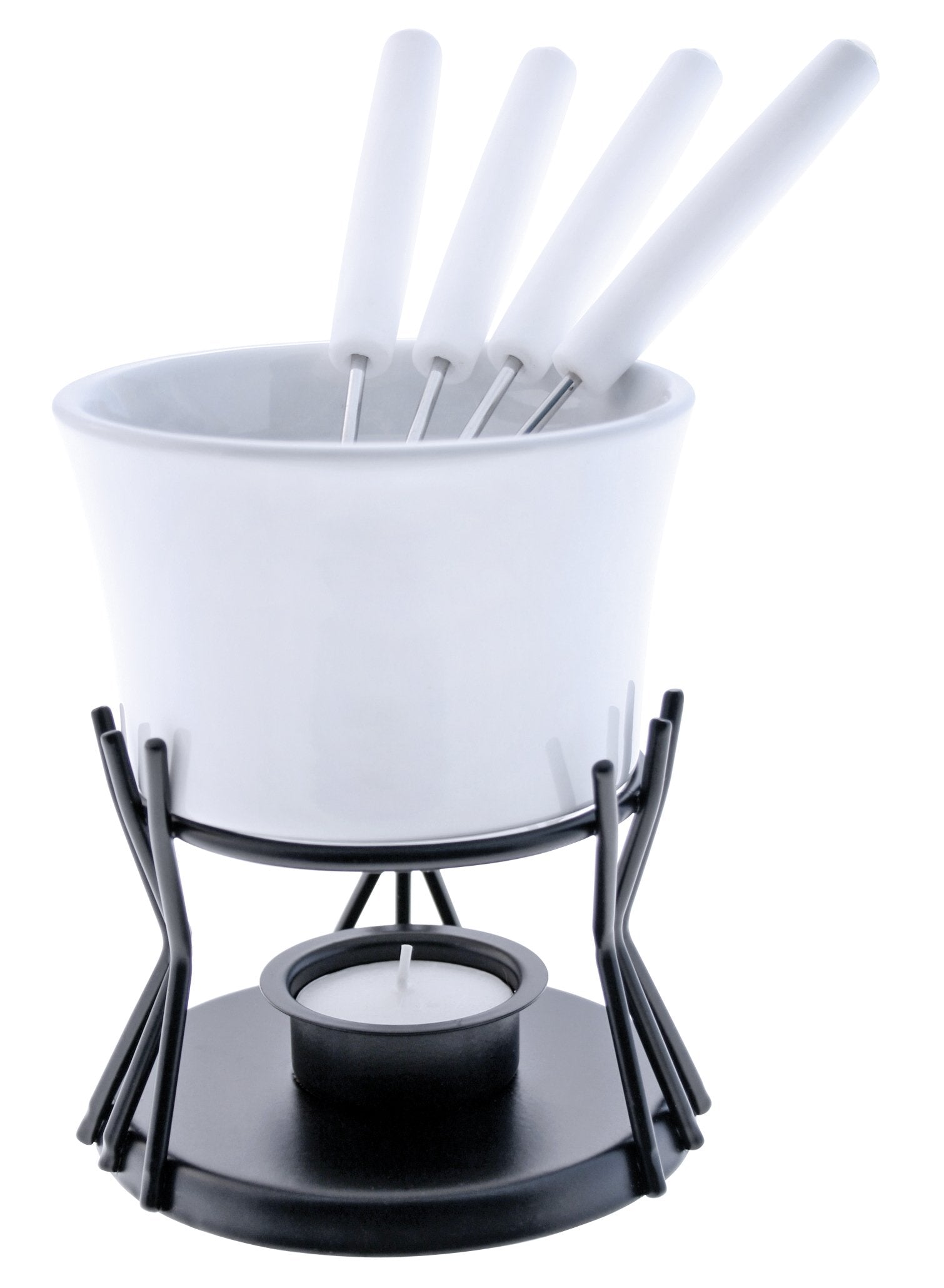 Swissmar Kindle 7 Piece Chocolate Fondue Set, White