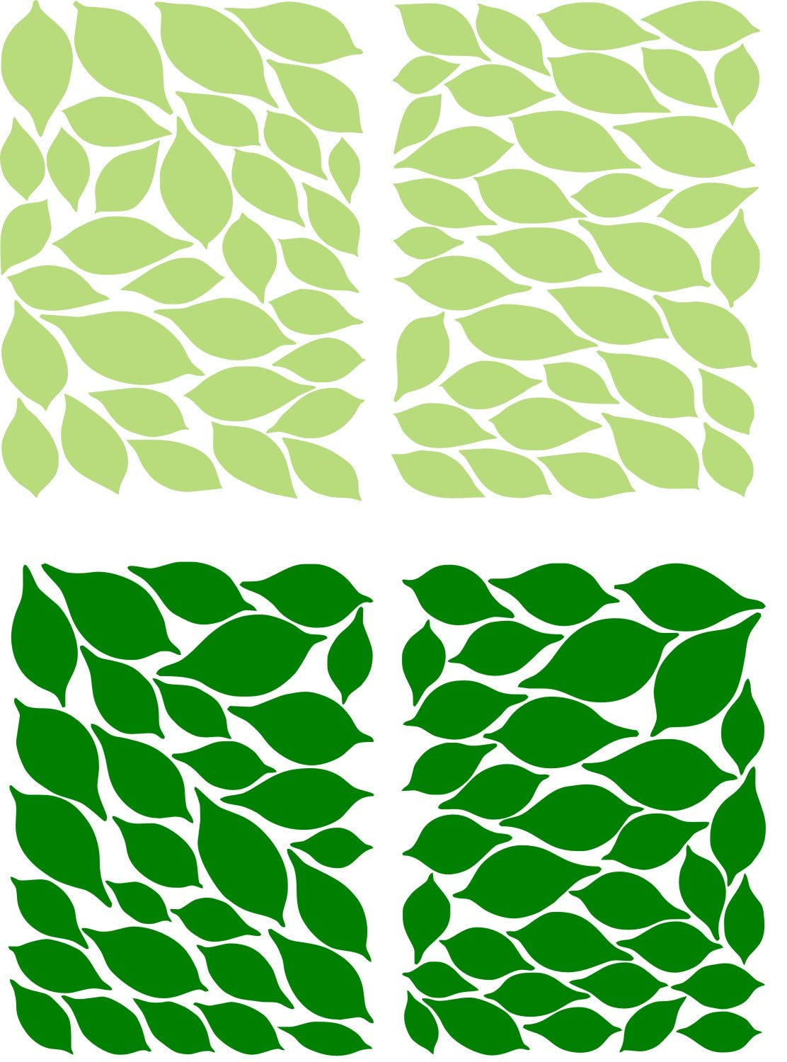 Leaves Wall Decal For Tree Wall Decor Room Decoration (Dark Green And Light Green)