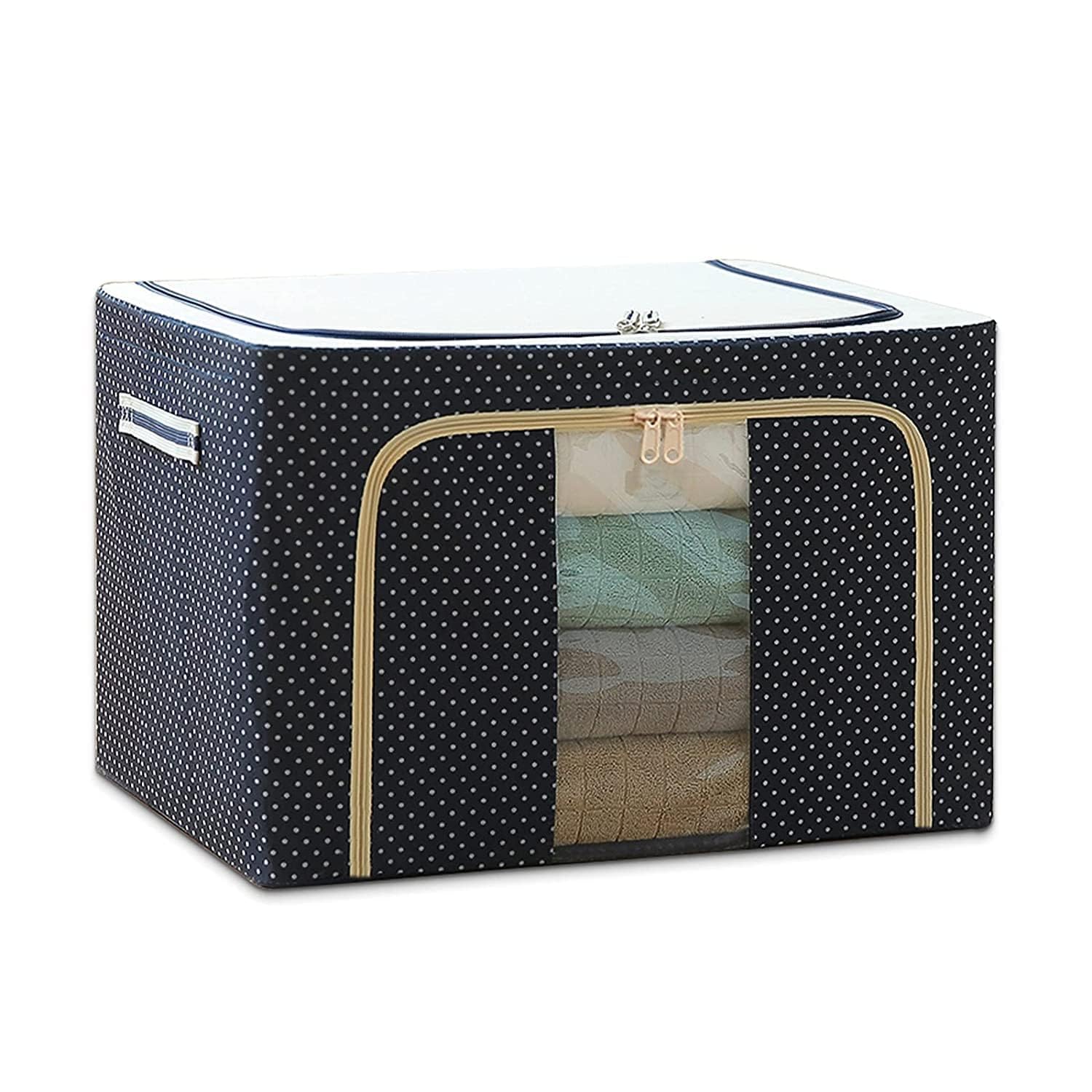 Chiransi 66 Litre Waterproof Collapsible Folding Clothes Organiser Storage Bag For Wardrobe Living Boxes For Saree, Shirts, And 
