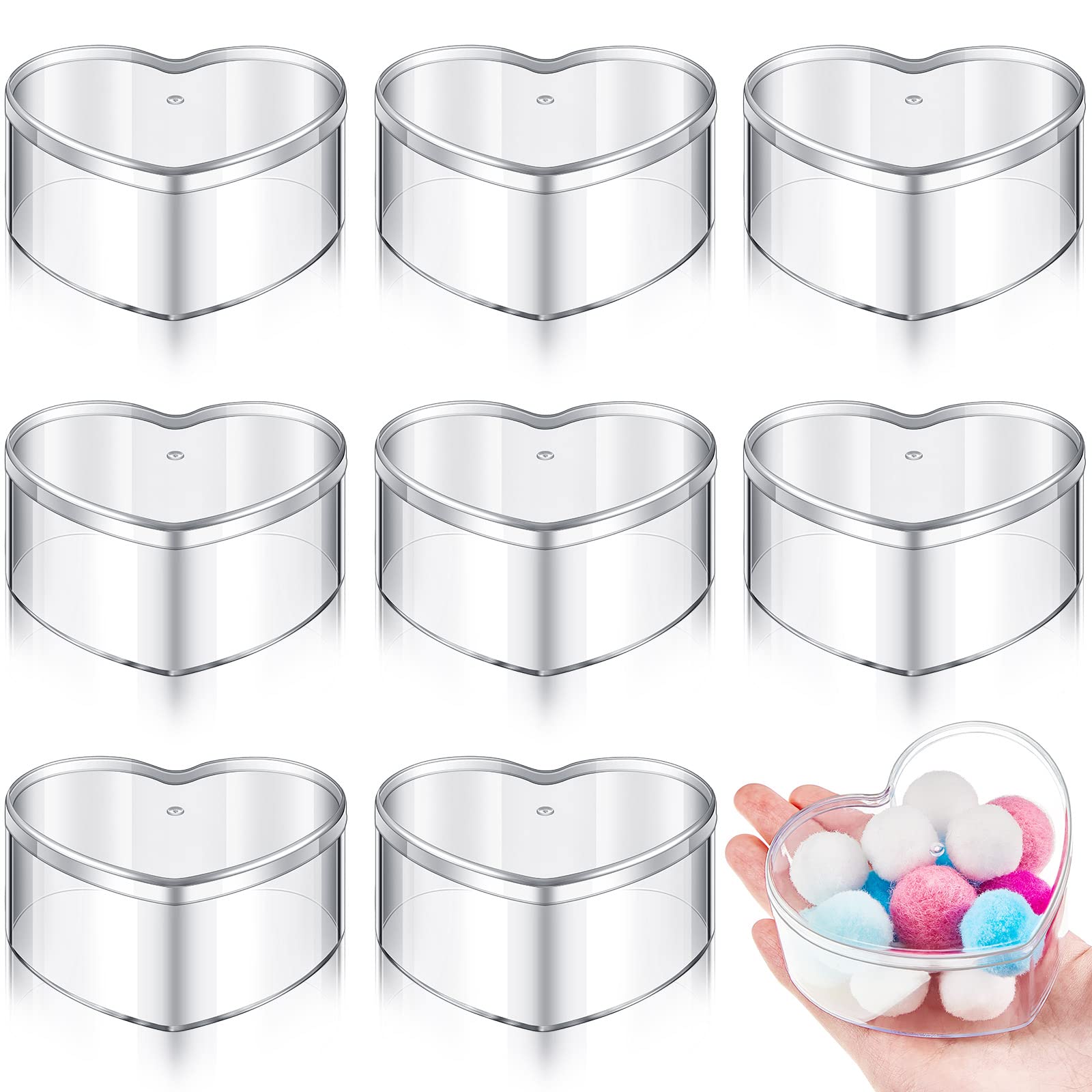 Blulu 8 Pieces Clear Acrylic Plastic Jewelry Box Mini Storage Box Mini Cube Containers with Lids for Candy and Tiny Jewelry(3.27