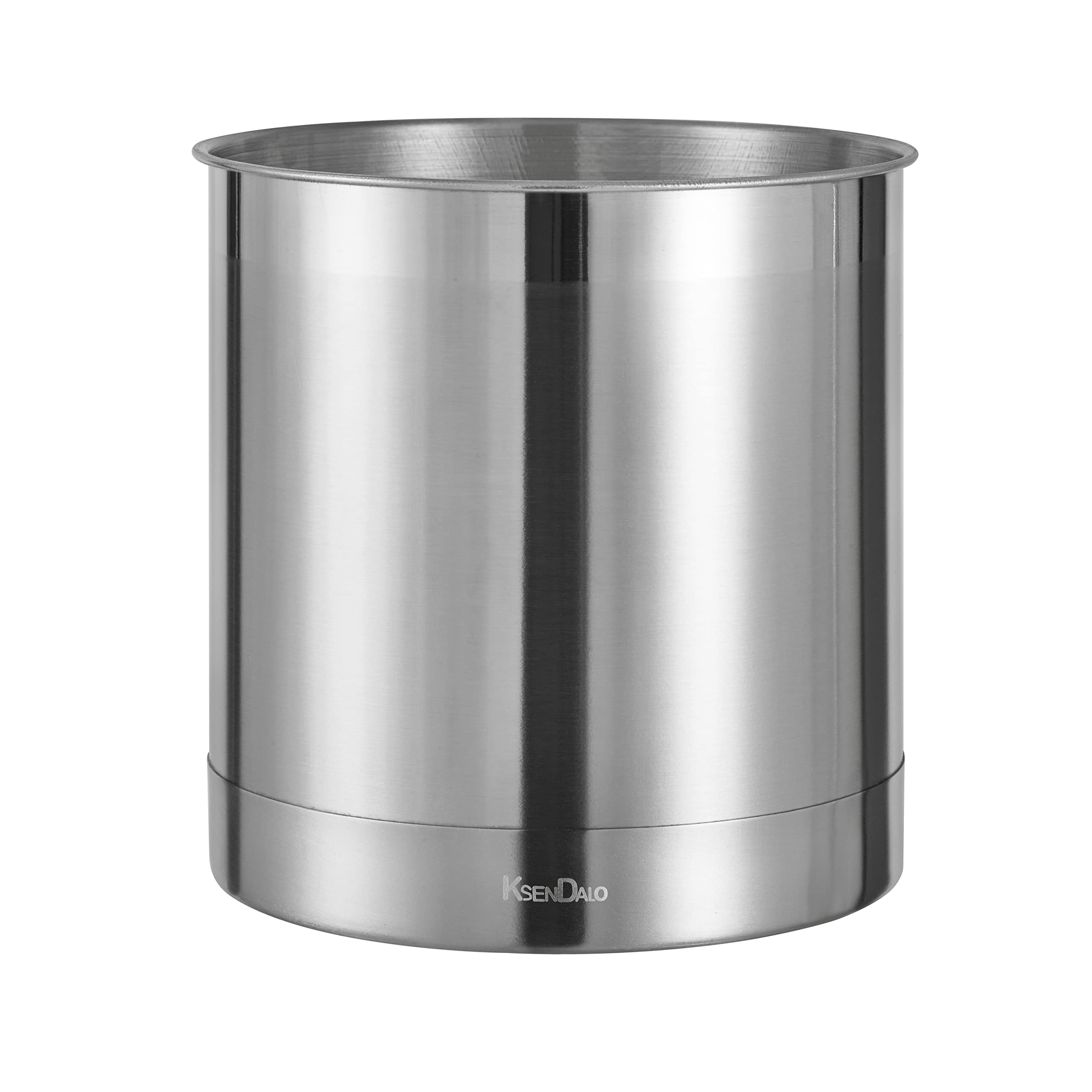 Ksendalo Large Stainless Steel Utensil Holder -7X7Inch Round Kitchen Caddy, Crock, And Organizer For Cooking Spoons, Silverware,