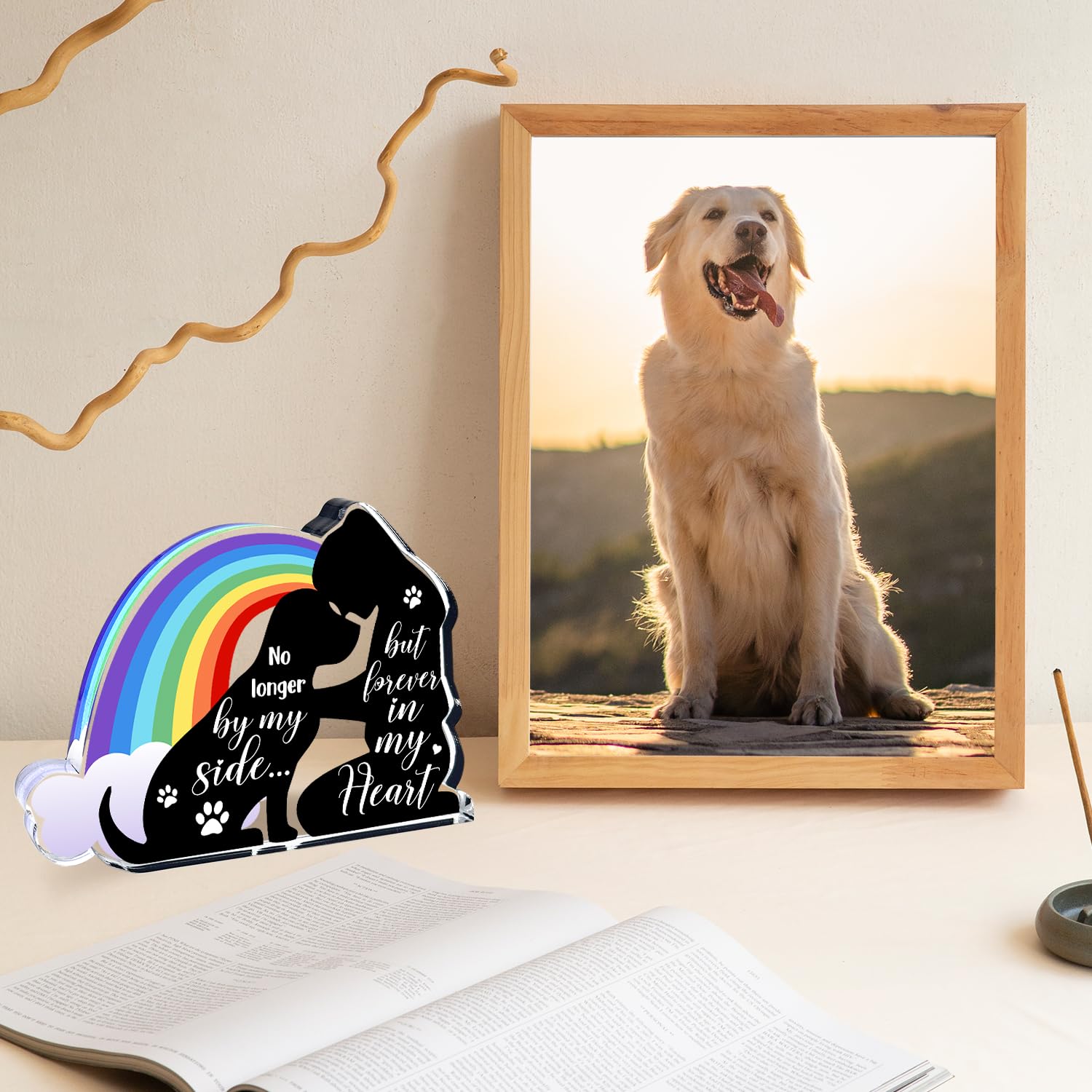 Pet Memorial Gifts, Pet Sympathy Present, Sympathy Gifts for Loss of Dog, Pet Memorial Acrylic Rainbow Bridge Decorations, Condo