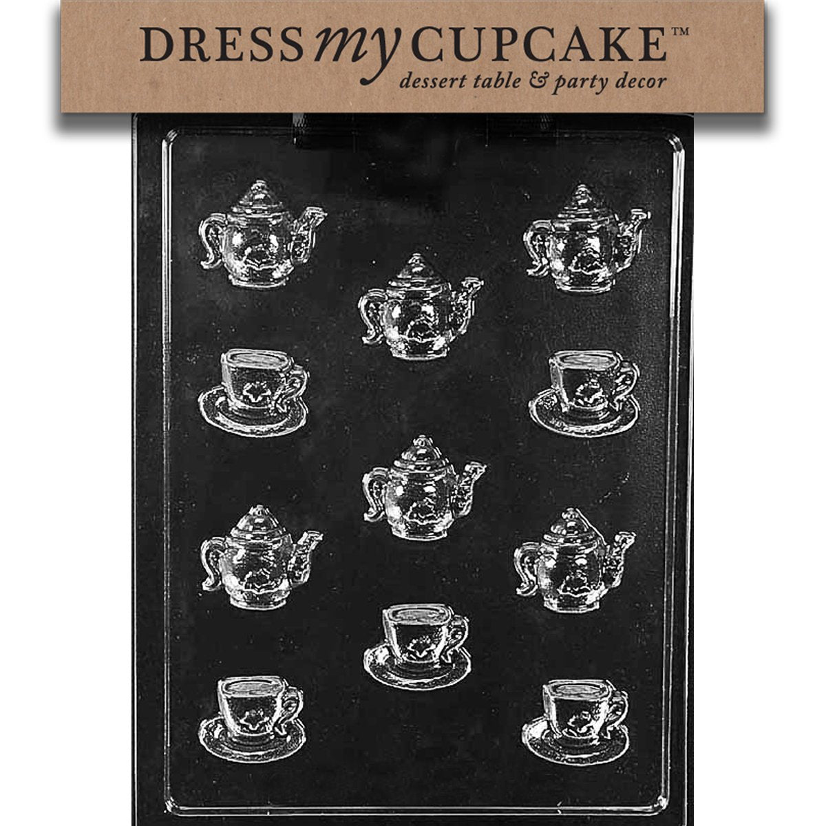 Dress My Cupcake Chocolate Candy Mold, Tea Pots And Demitasse Cup