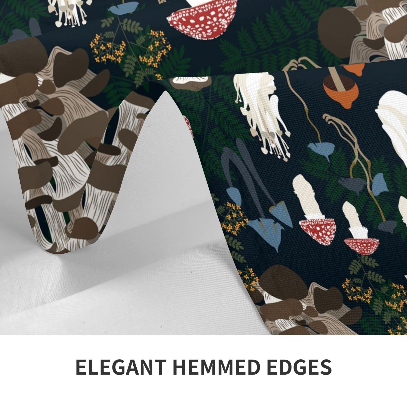 Cukemip Mushroom Botanic Tablecloth, Waterproof Washable Rectangle Table Cloth For Kitchen Dinning Room Picnic Parties Farmhouse