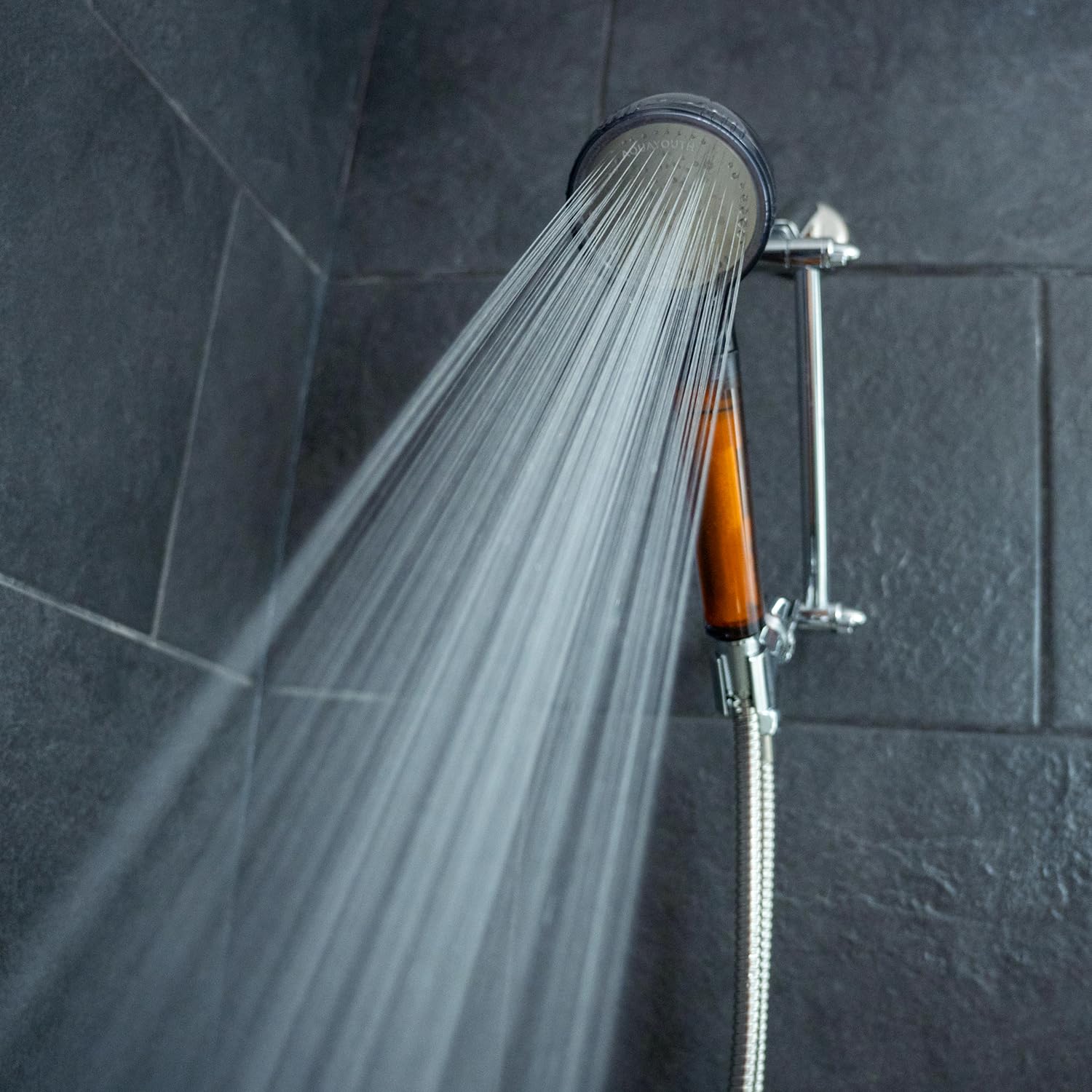 Aquayouth Vitamin C Handheld Shower Head | Built-In Vitamin C + Ceramic Balls Reduces Chlorine & Chloramine, While Improving Ski