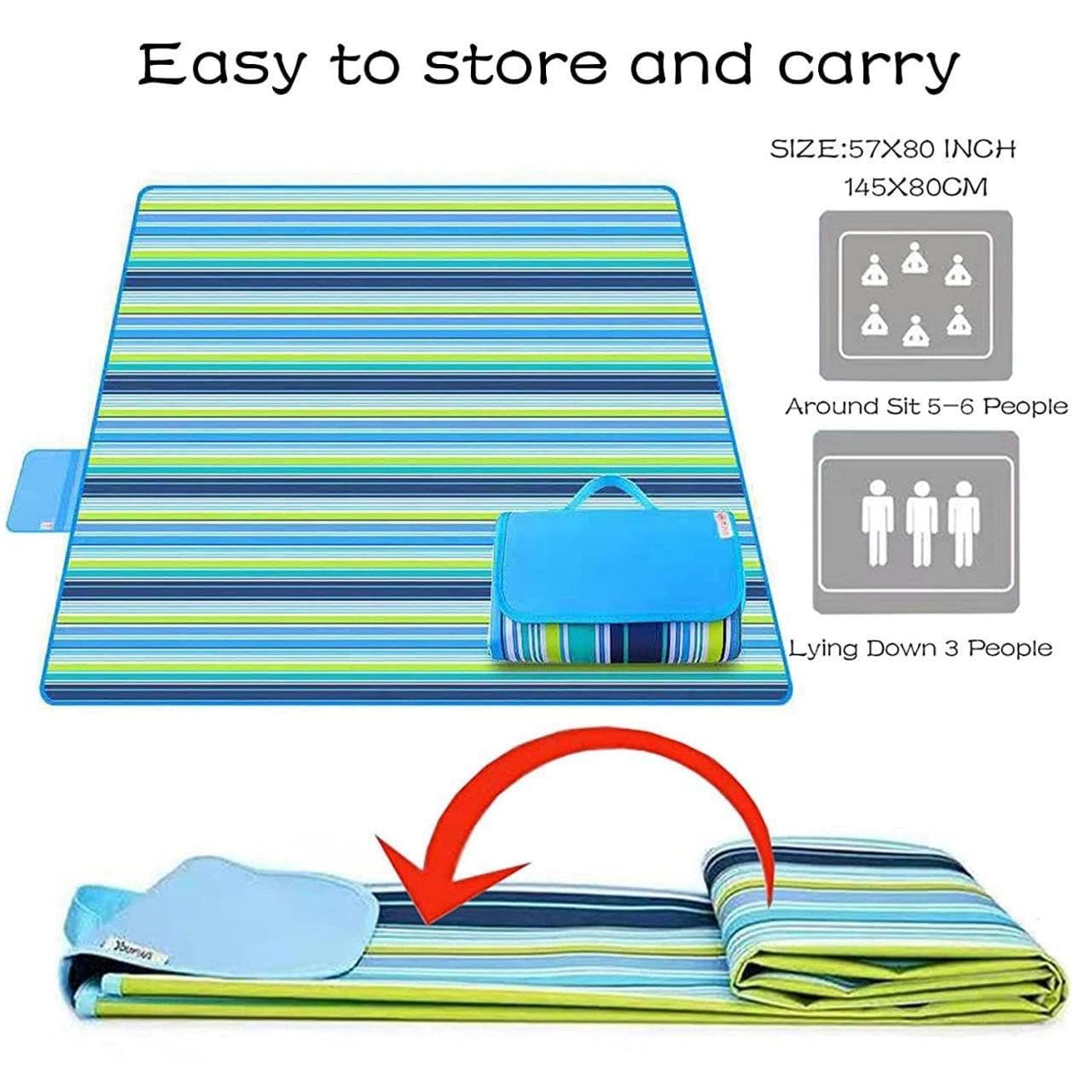 Oxsam Picnic Blanket Waterproof Beach Rug 200150Cm Large Beach Picnic Mat With Portable Handy Tote For Travel Sports Home Yoga P