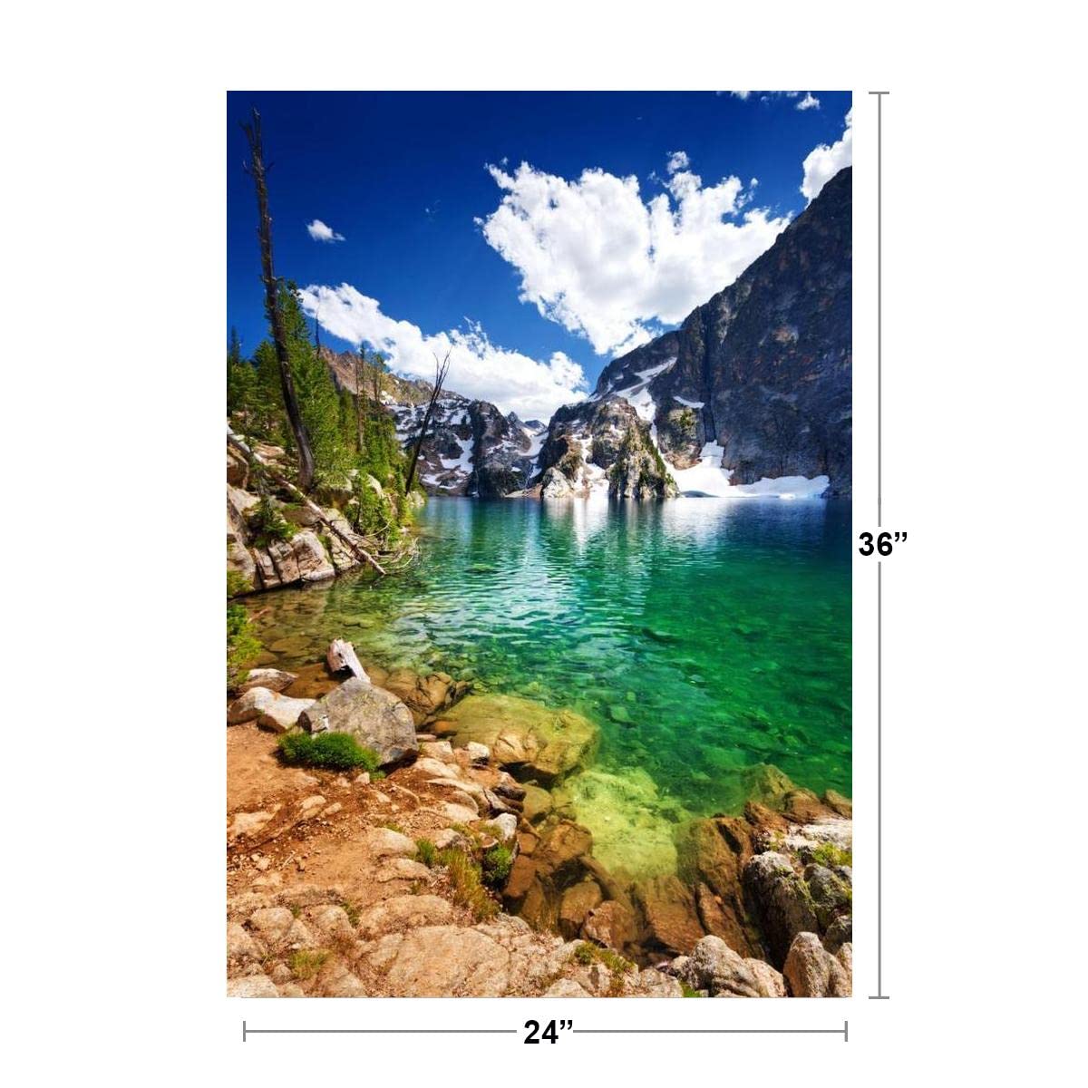 Summer Clouds over Goat Lake Sawtooth Mountains Photo Photograph Cool Wall Decor Art Print Poster 24x36